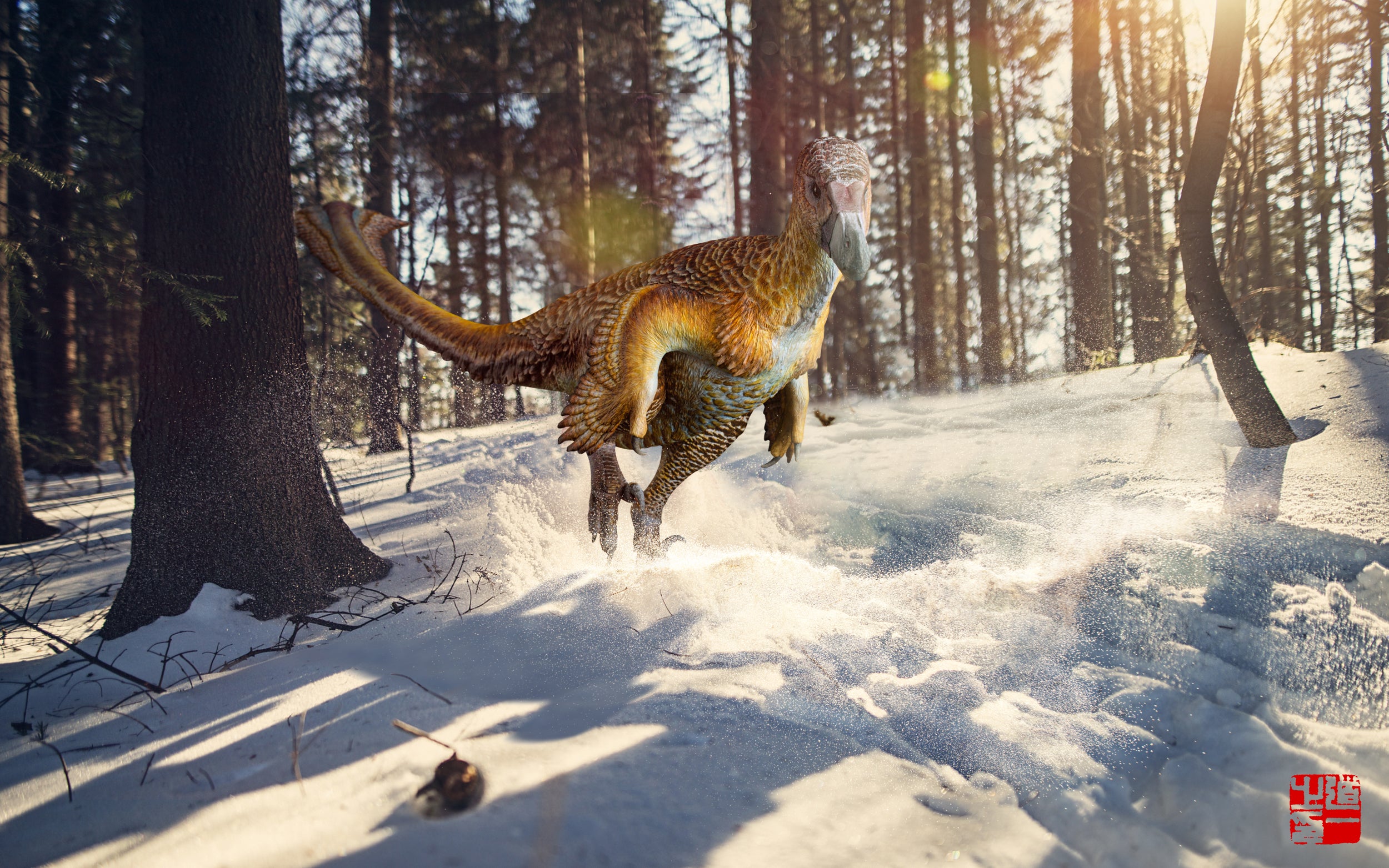 Cen DaoYi Studio 1:3 Scale Linheraptor exquisitus Ethnic Group Scene Statue Model Kit