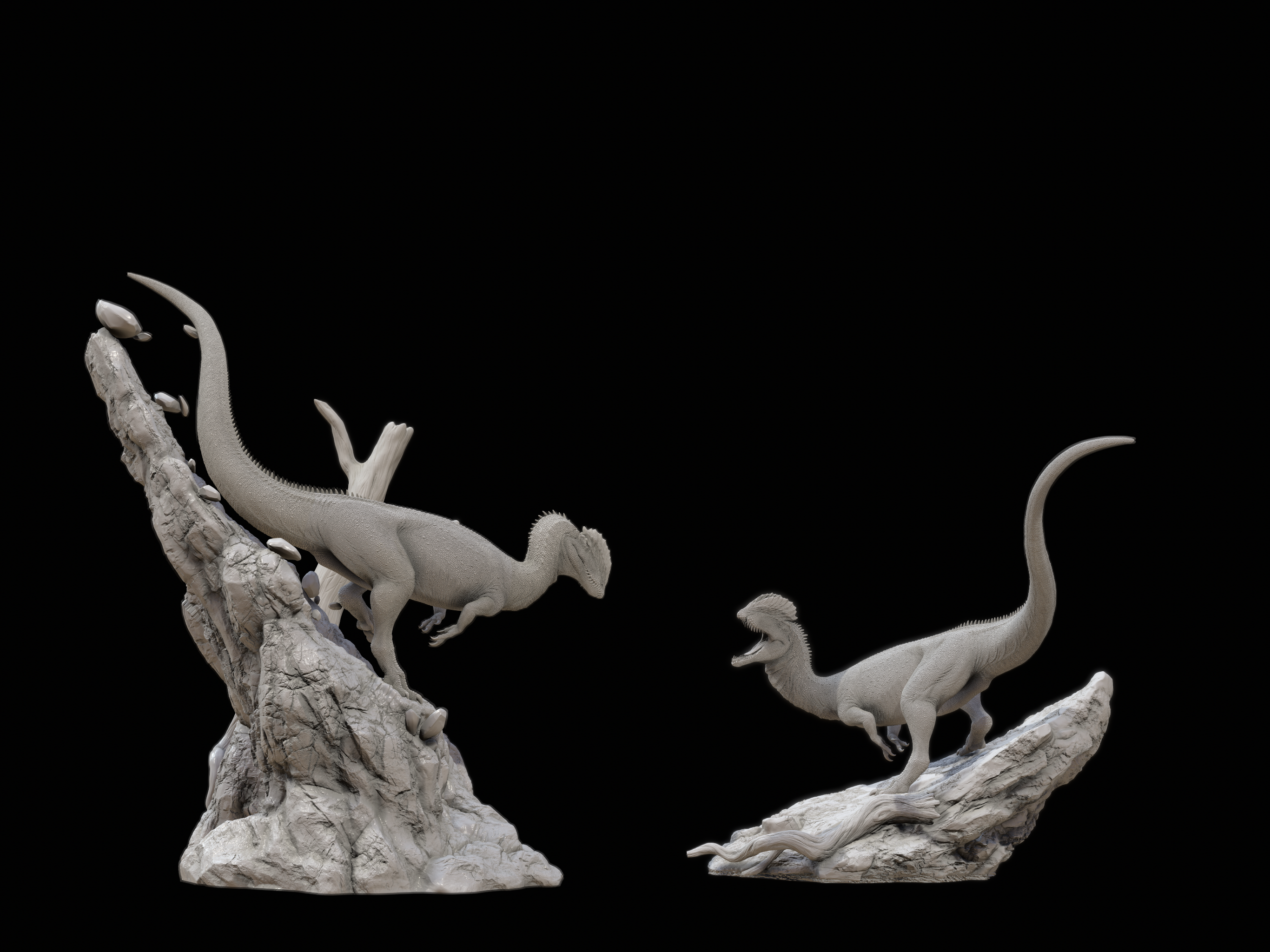 LINGHU ART STUDIO Dilophosaurus Scene Model Kit