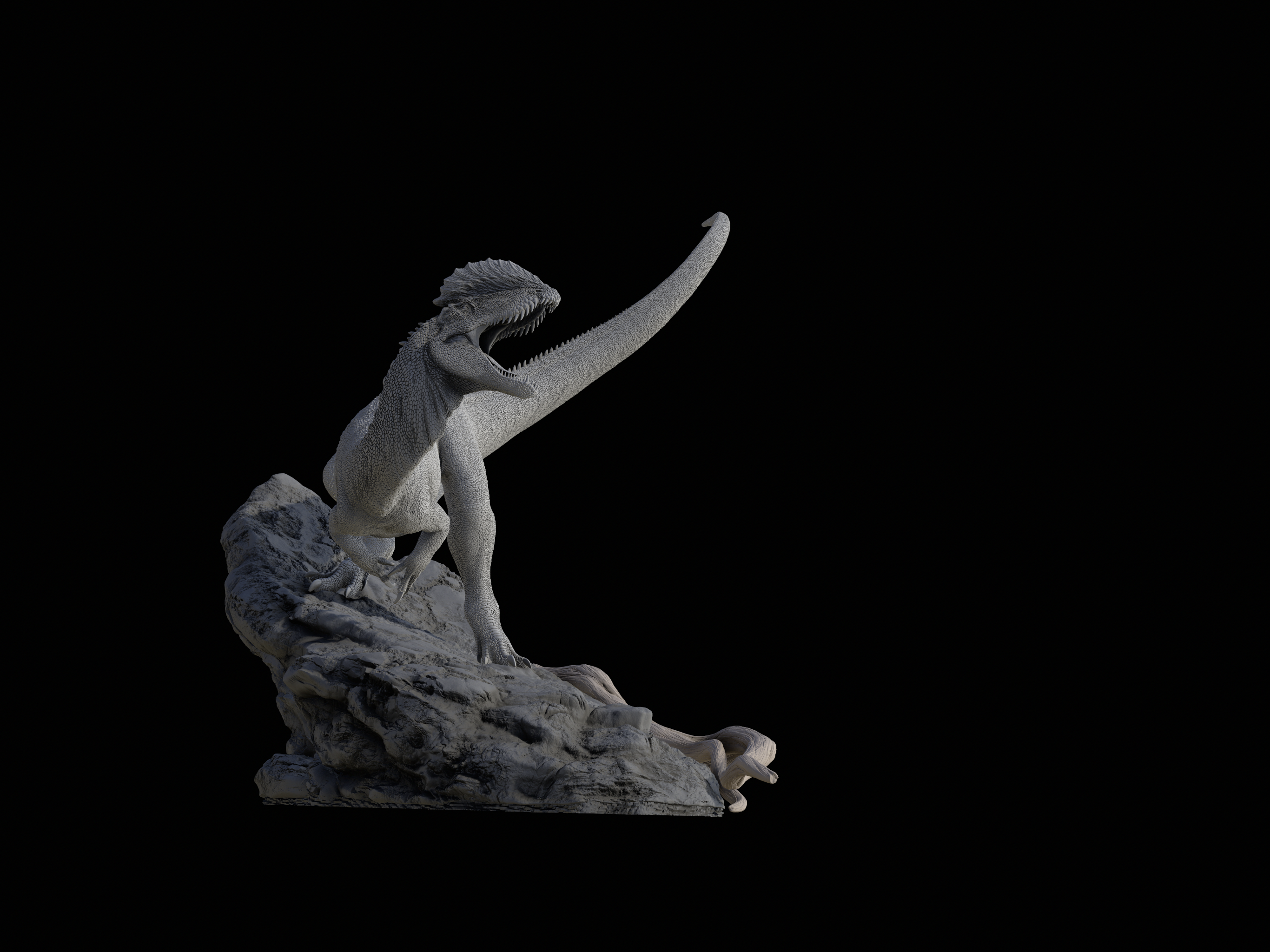 LINGHU ART STUDIO 1/35 Scale Dilophosaurus Scene Model Kit