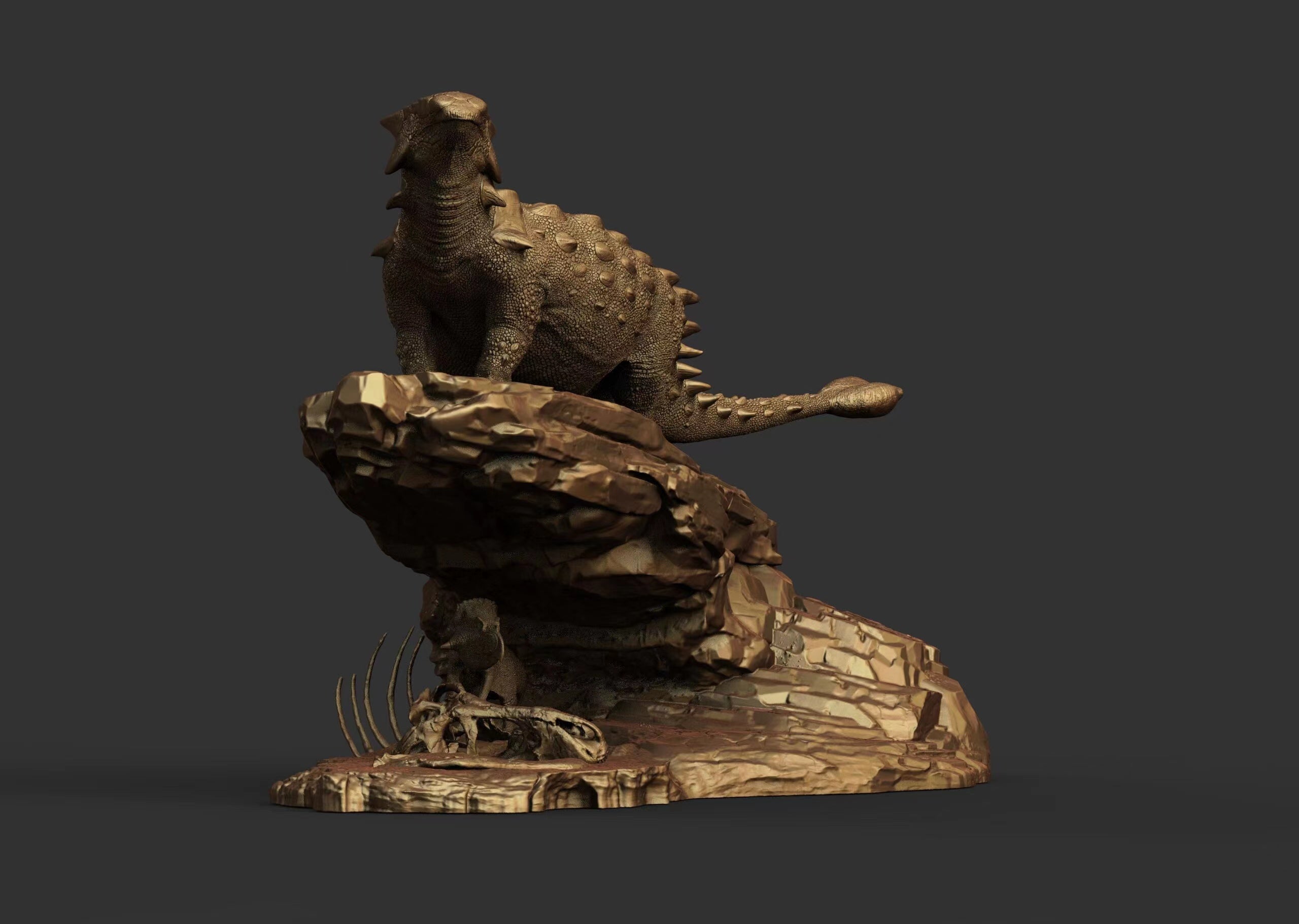 XINYAN Studio 1/18 Scale Ankylosaurus Leptoceratops Scene Model