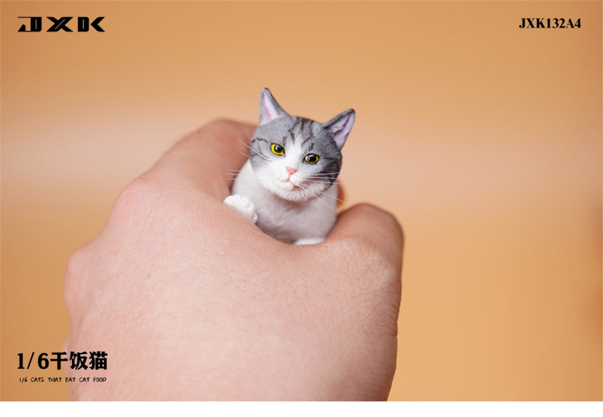 JXK 1/6 Cats That Eat Cat Food Model
