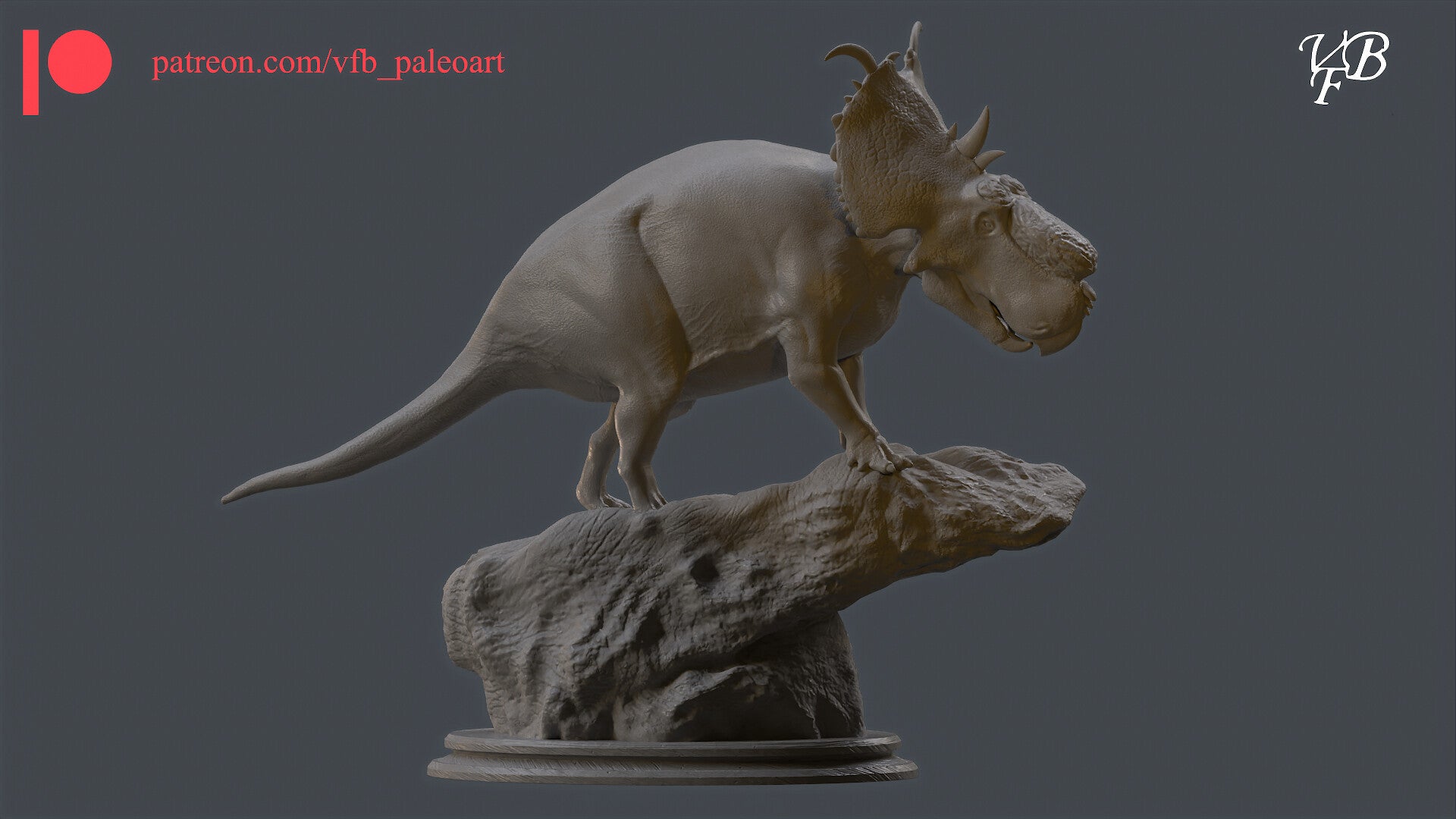 VFB Studio 1/35 Pachyrhinosaurus Scene Statue Kit