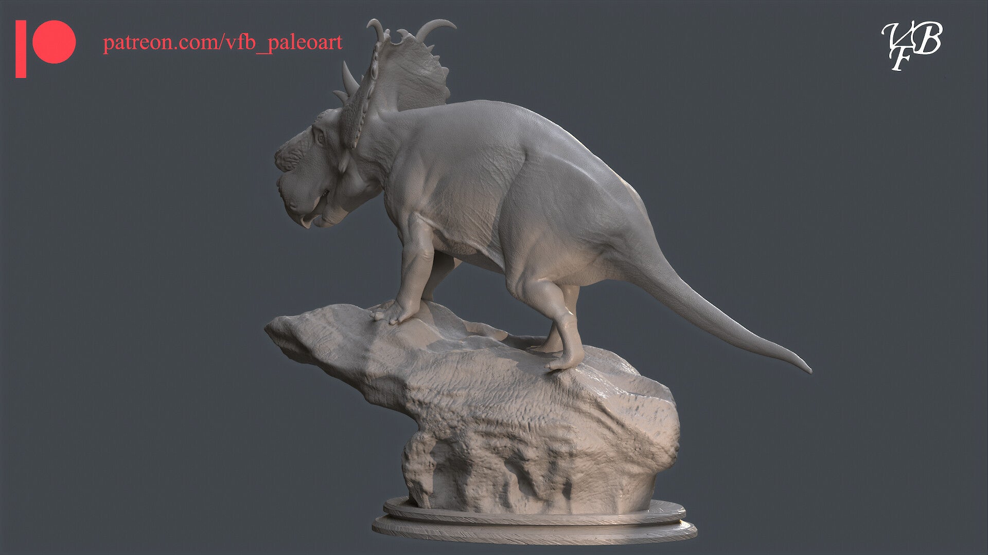 VFB Studio 1/35 Pachyrhinosaurus Scene Statue Kit