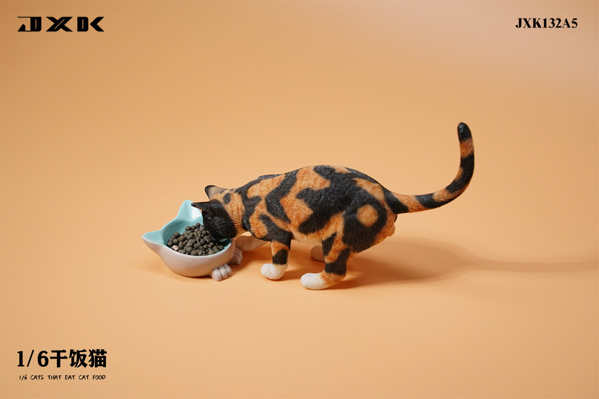 JXK 1/6 Cats That Eat Cat Food Model