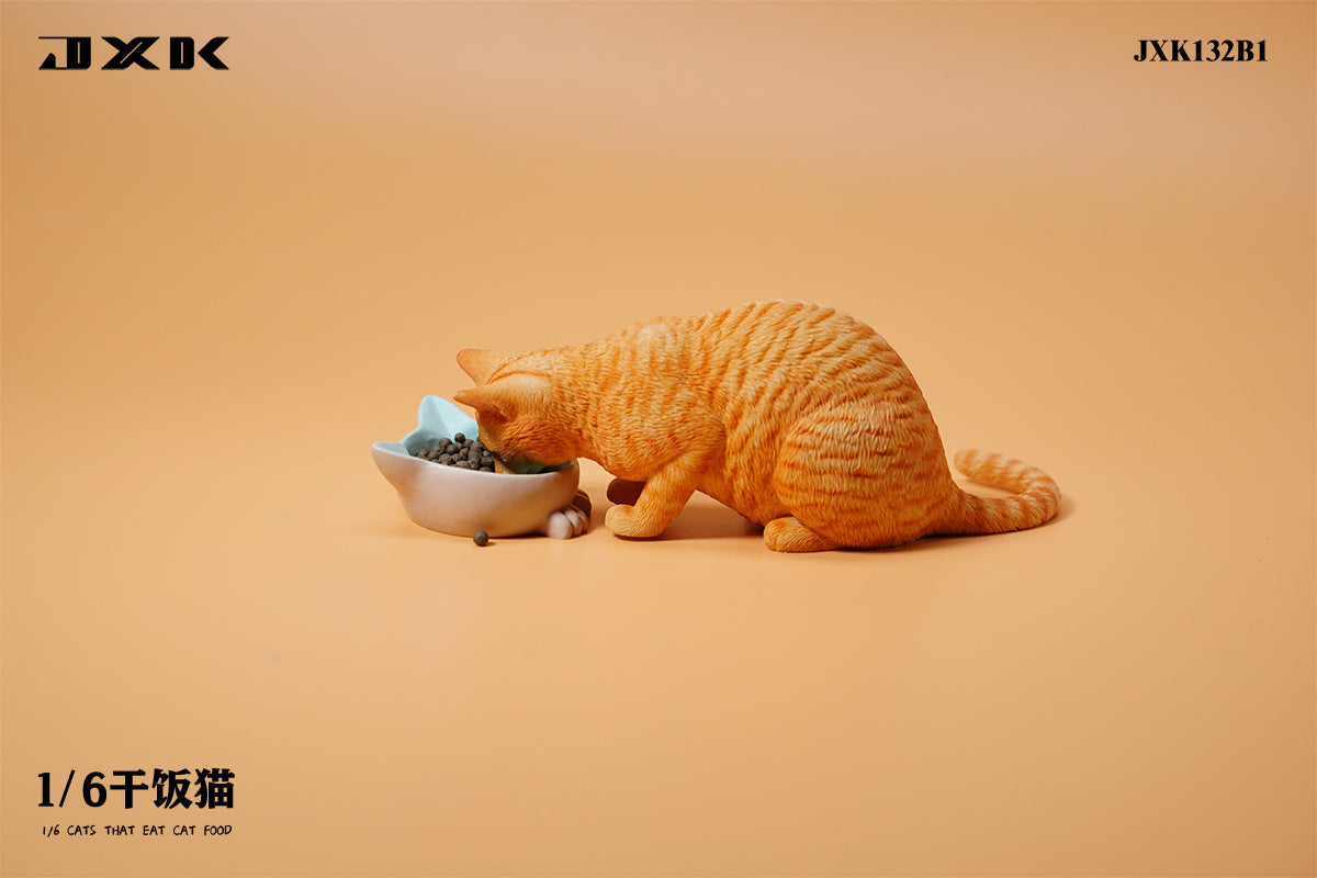 JXK 1/6 Cats That Eat Cat Food Model