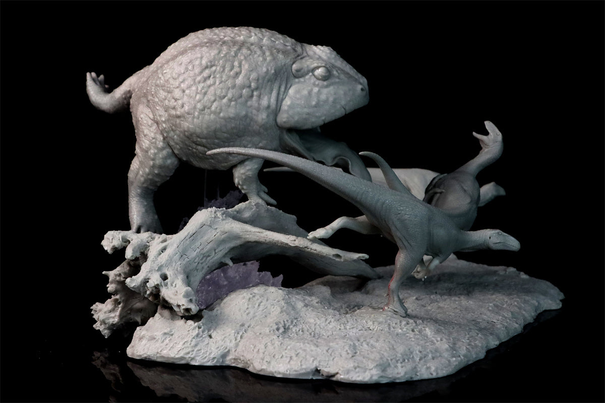 Sensen 1:5 Scale Beelzebufo Masiakasaurus Scene Statue