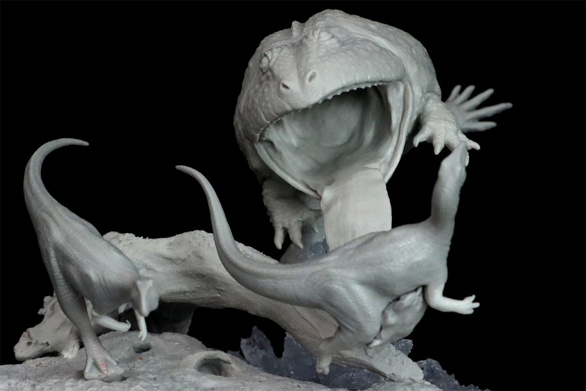 Sensen 1:5 Scale Beelzebufo Masiakasaurus Scene Statue