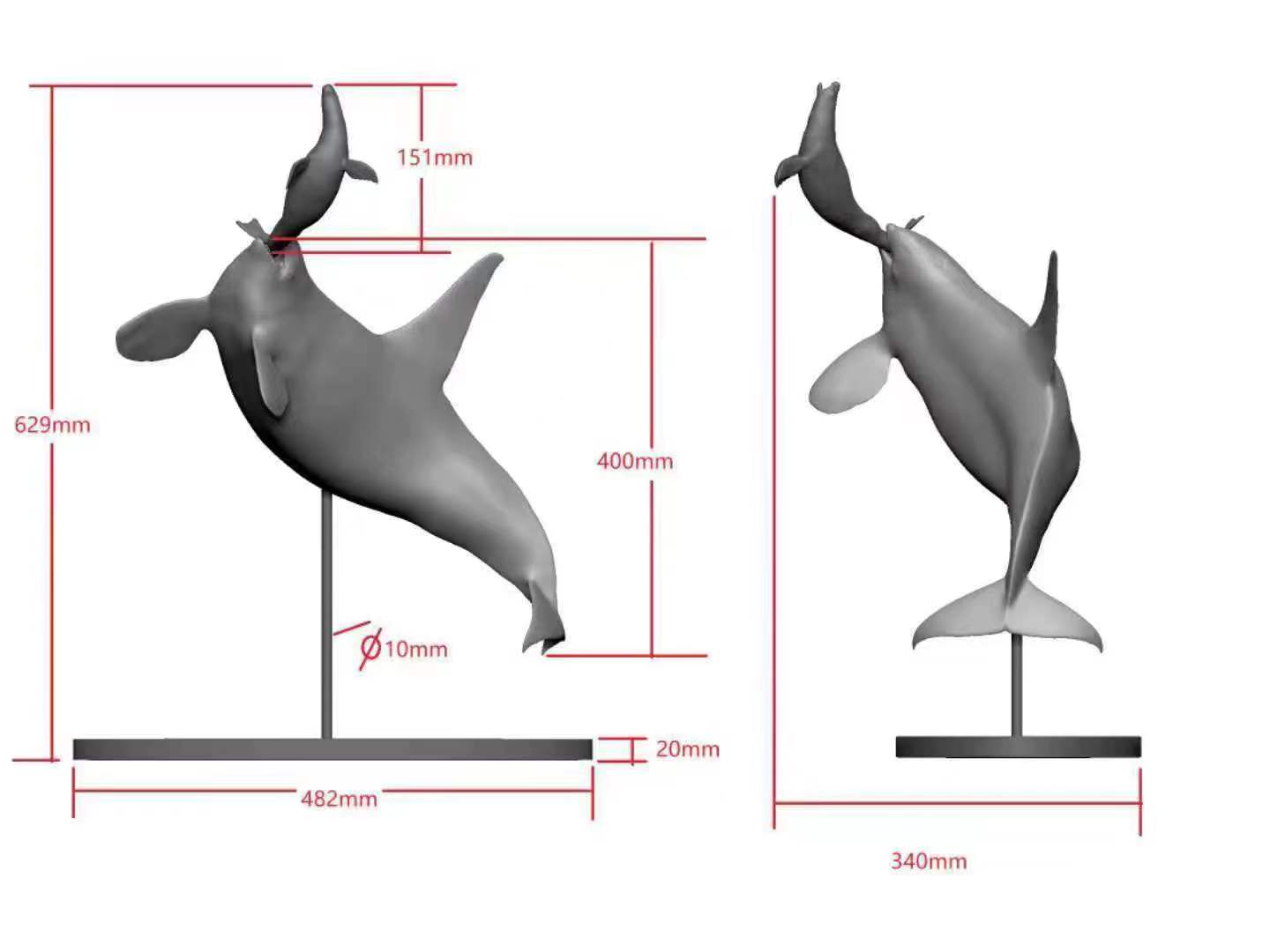 Memory Museum 1/15 Killer Whale Statue