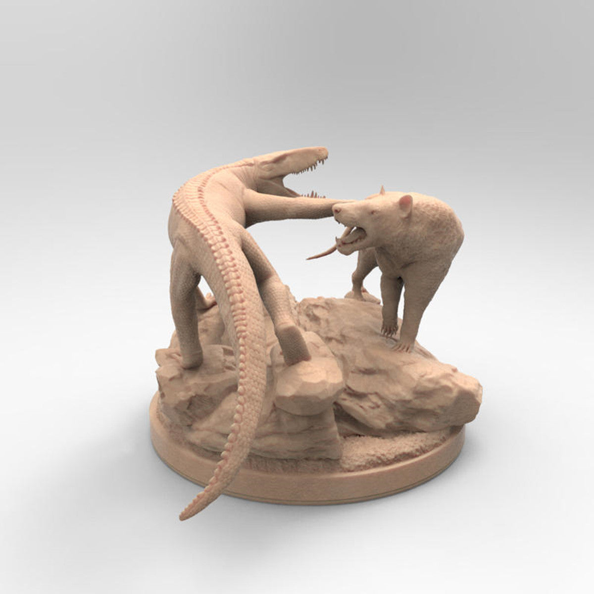 Rheic Barinasuchus arveloi VS Simbakubwa kutokaafrika Model