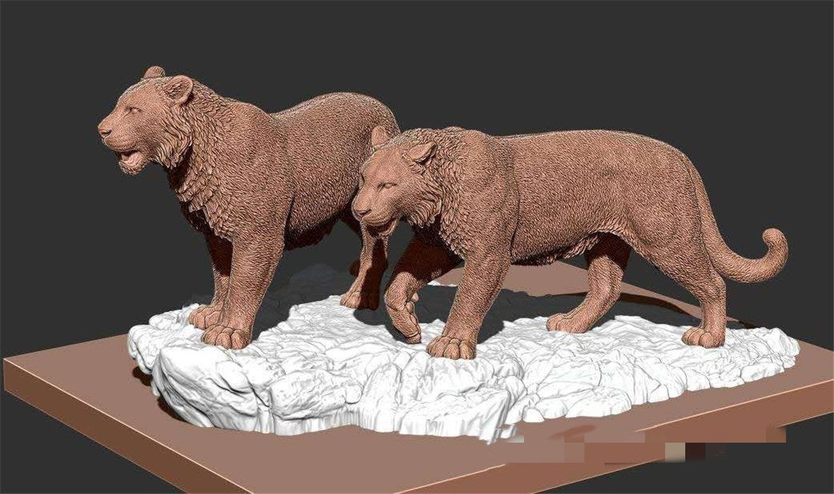 Siberan Tiger Scene Statue