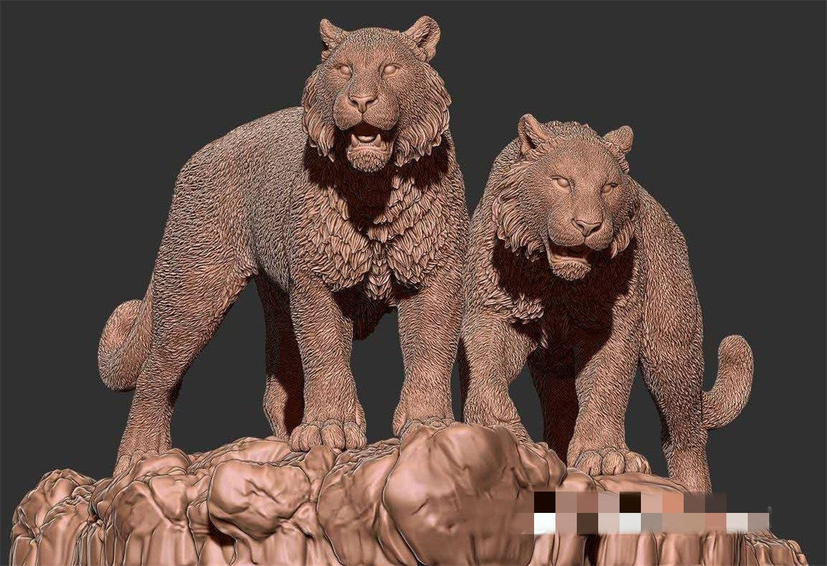 Siberan Tiger Scene Statue