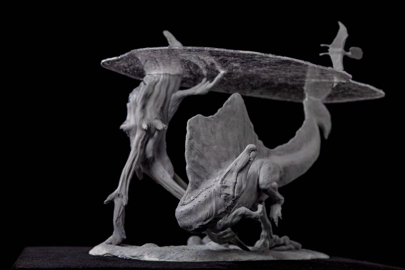 1/20 Spinosaurus Pterosaur Water Scene Statue Unpainted Kit