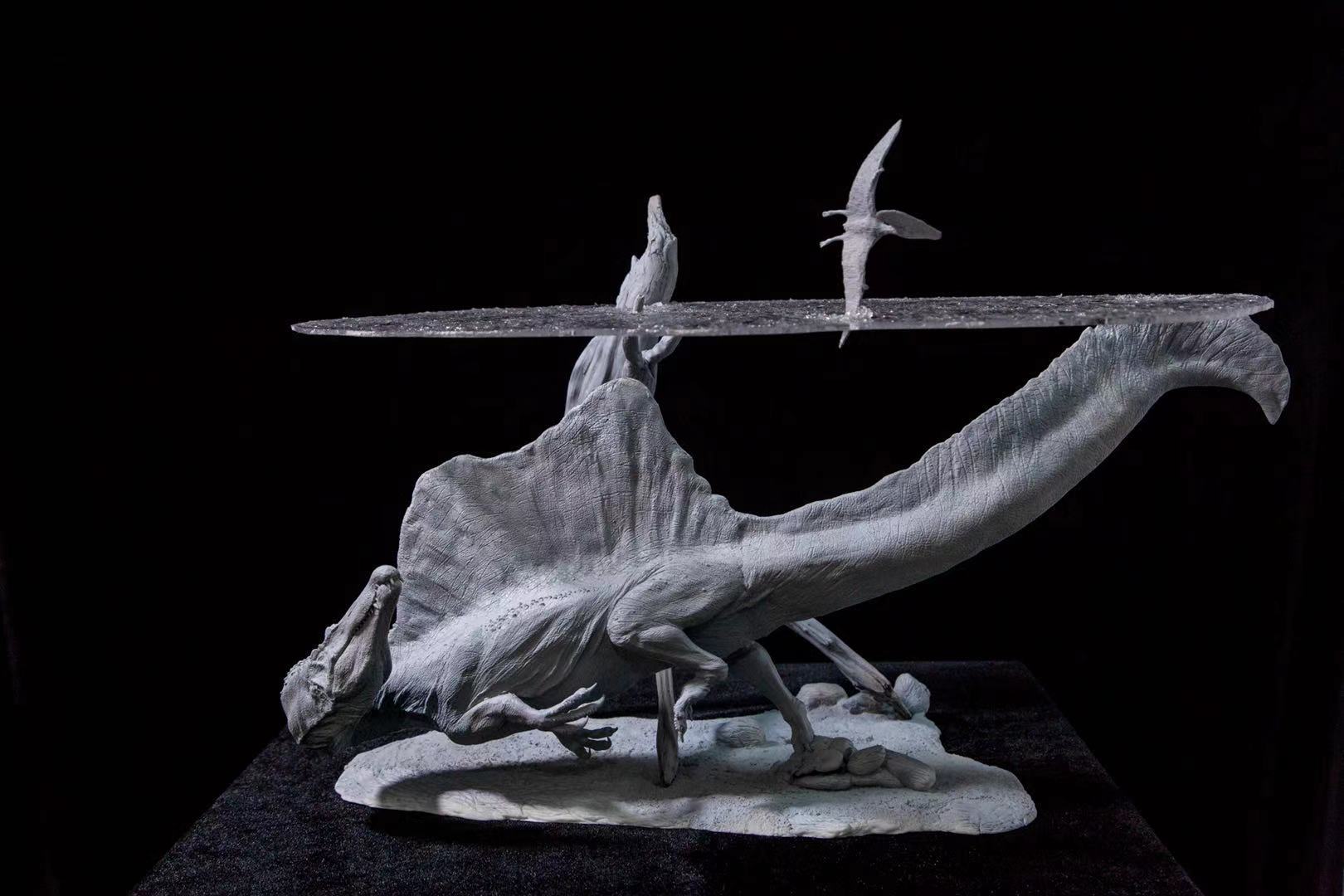 1/20 Spinosaurus Pterosaur Water Scene Statue Unpainted Kit