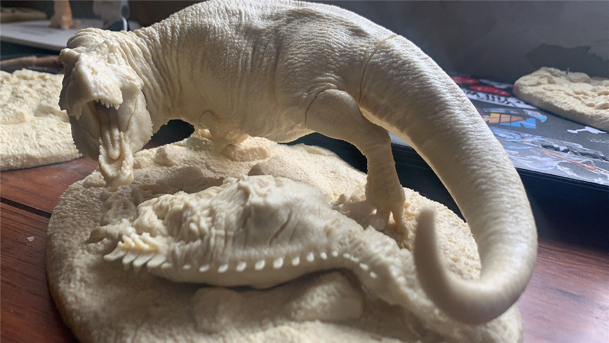 T-Rex Prey Edmontosaurus Unpainted Statue