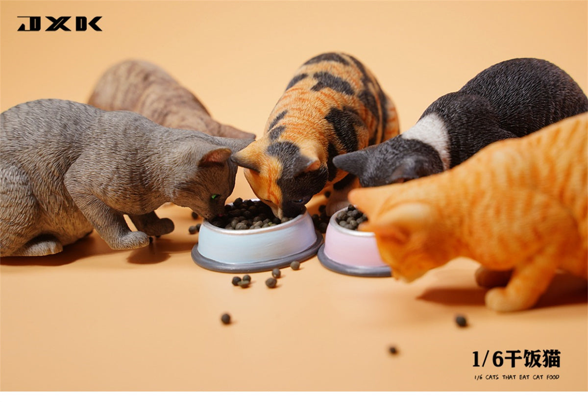 JXK 1/6 Cats That Eat Cat Food Model