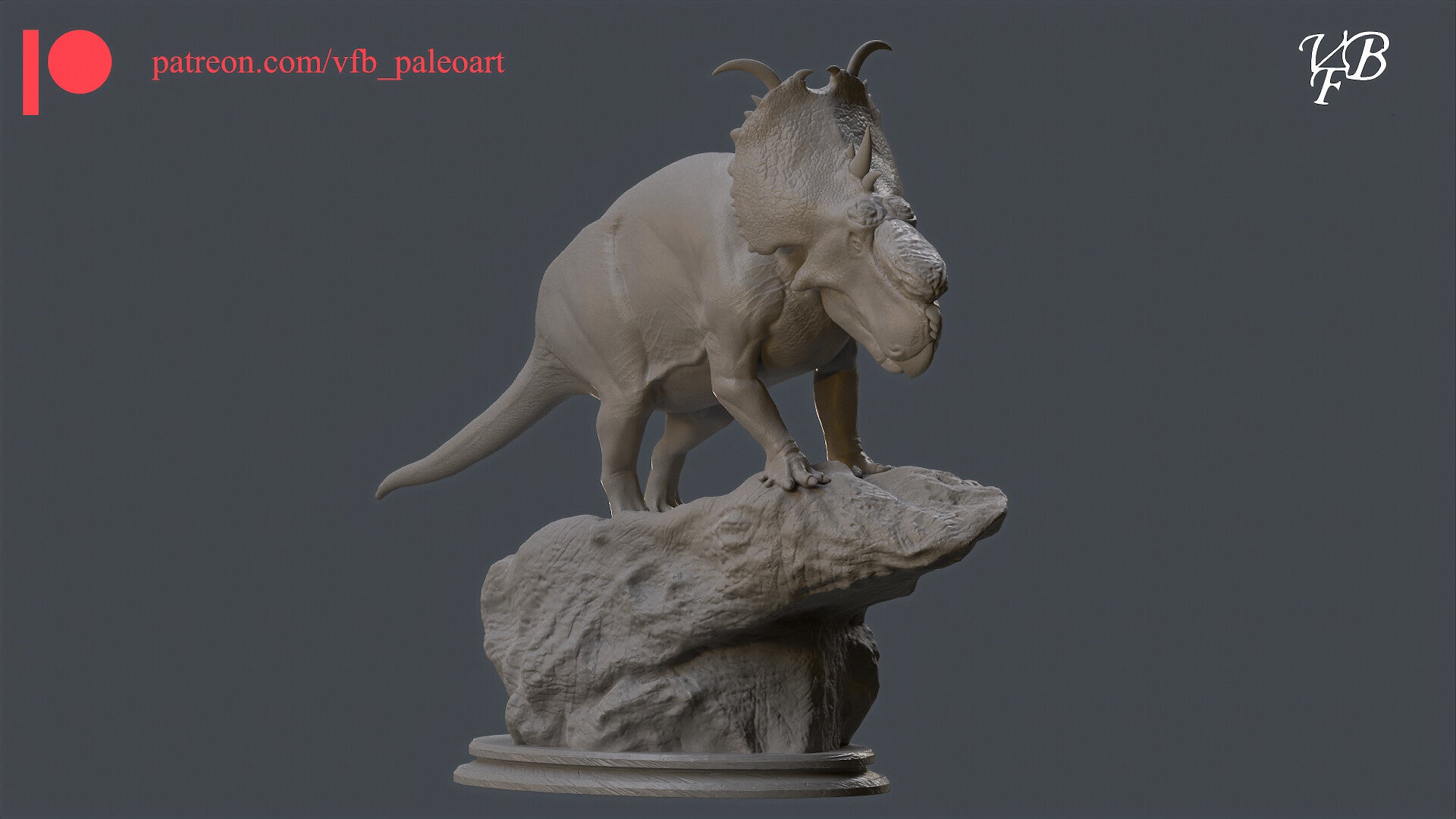VFB Studio 1/35 Pachyrhinosaurus Scene Statue Kit