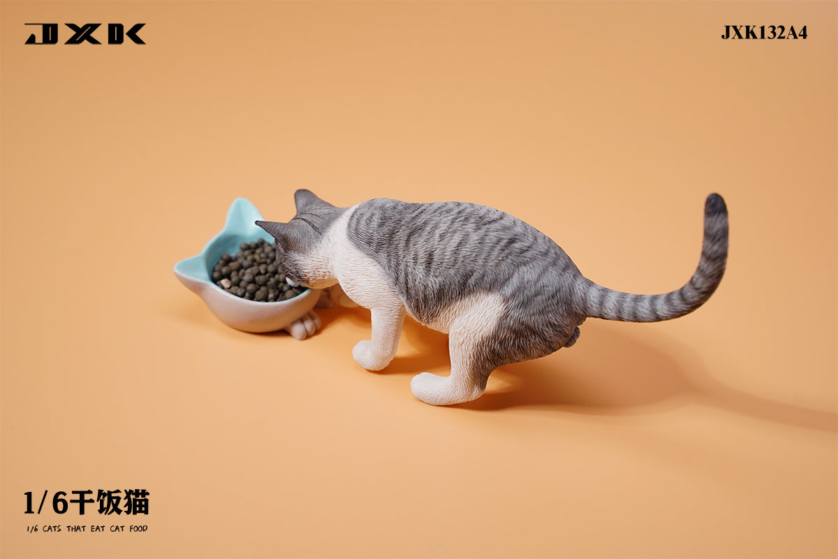 JXK 1/6 Cats That Eat Cat Food Model