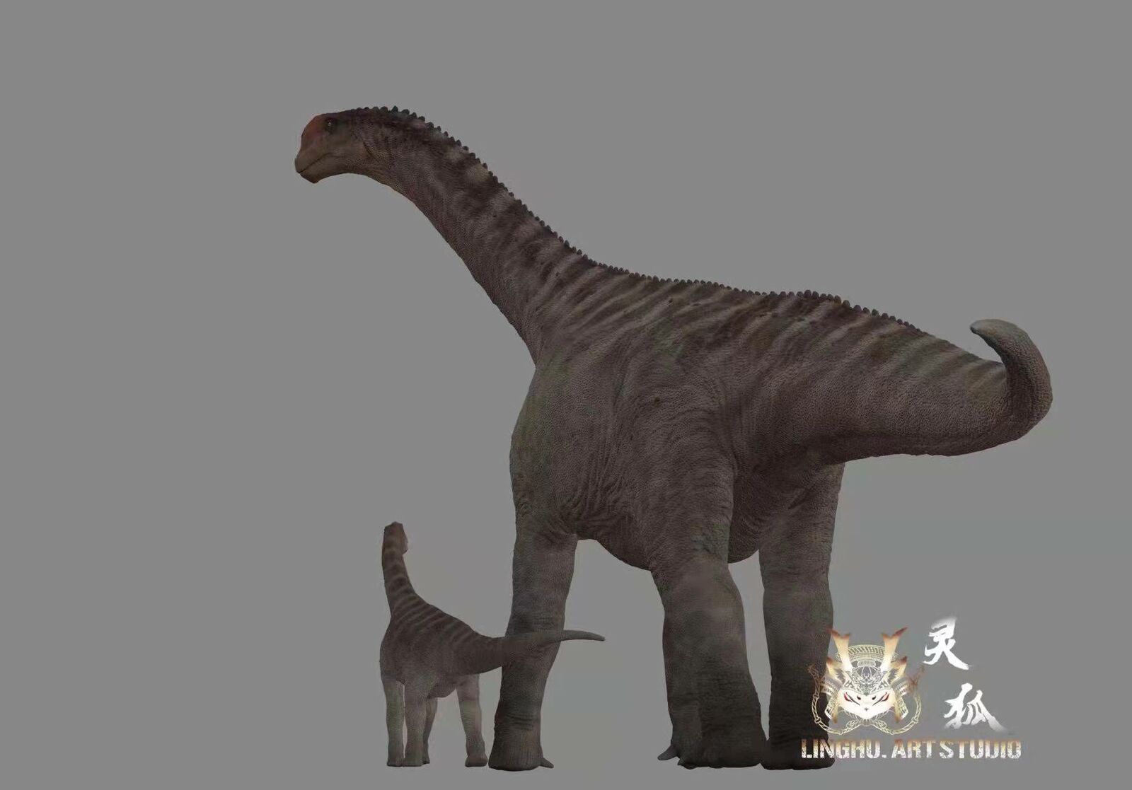 LINGHU ART STUDIO 1:35 Scale Camarasaurus father and son Model Kit