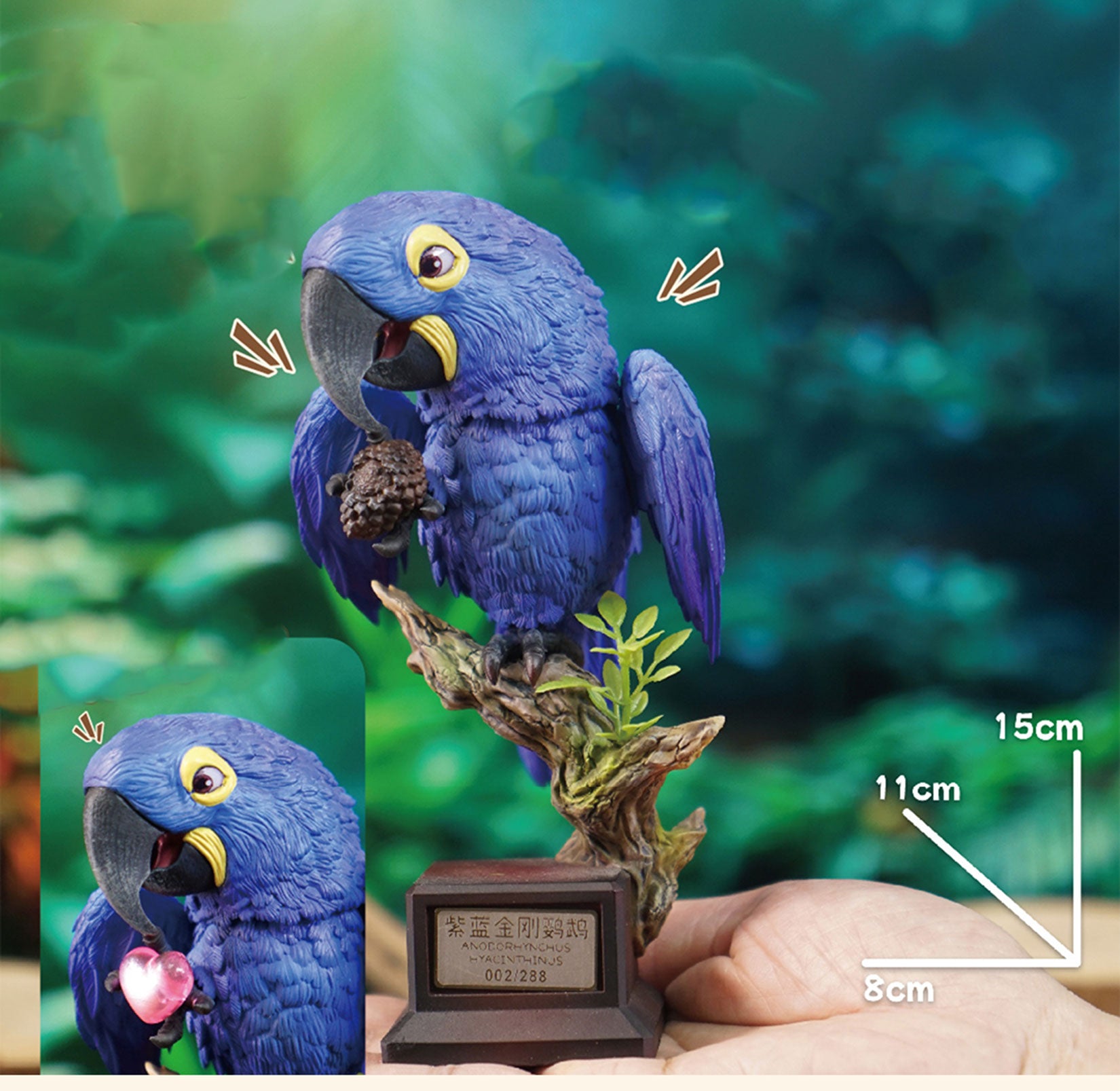 Great Green Macaw & Hyacinth Macaw Parrot Model