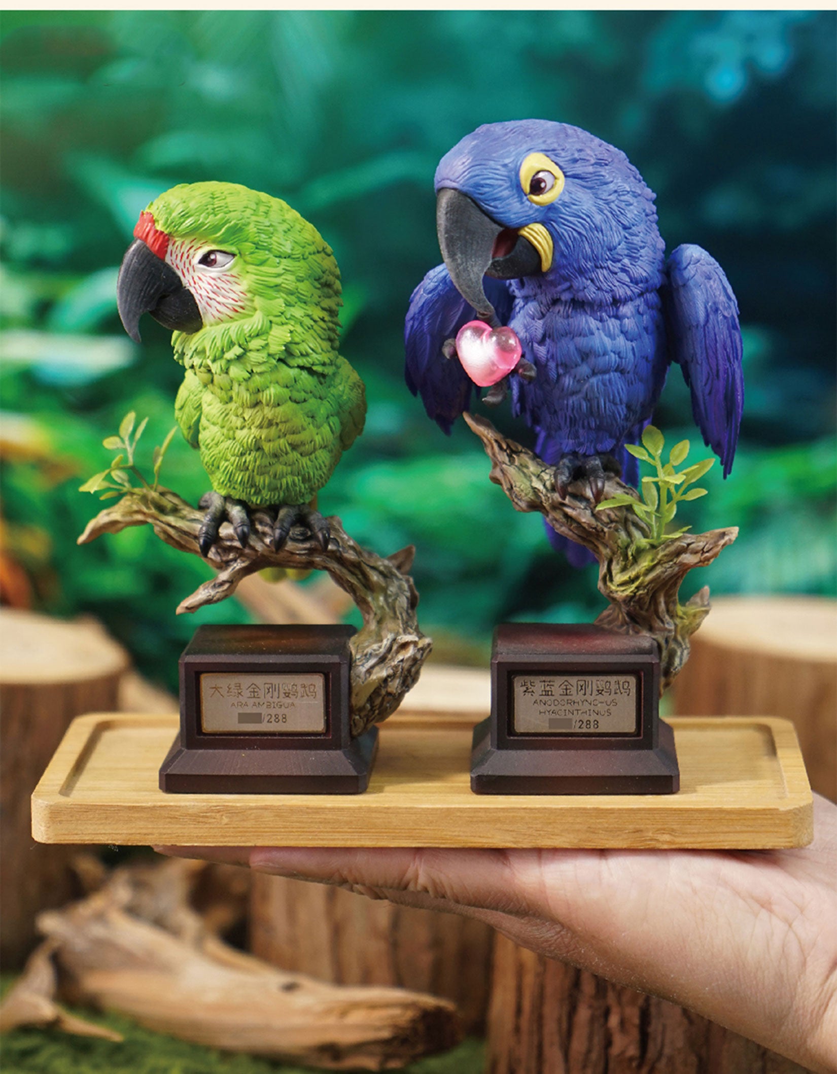 Great Green Macaw & Hyacinth Macaw Parrot Model