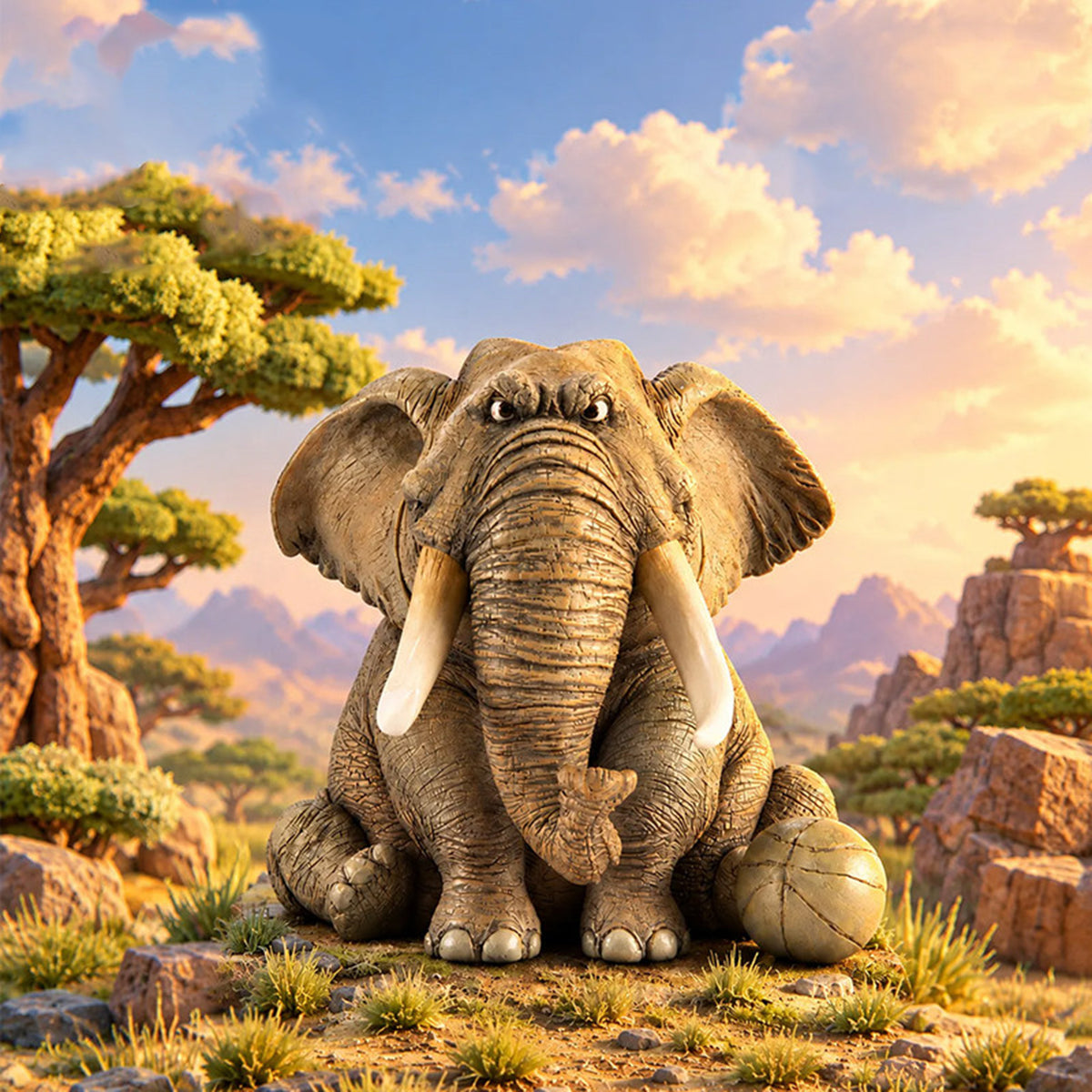 Animal Heavenly Body African Elephant Animal Figurine