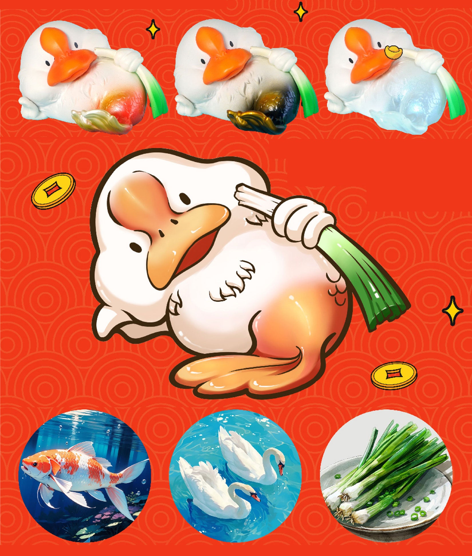 Lucky Duck Statue Animal Figure