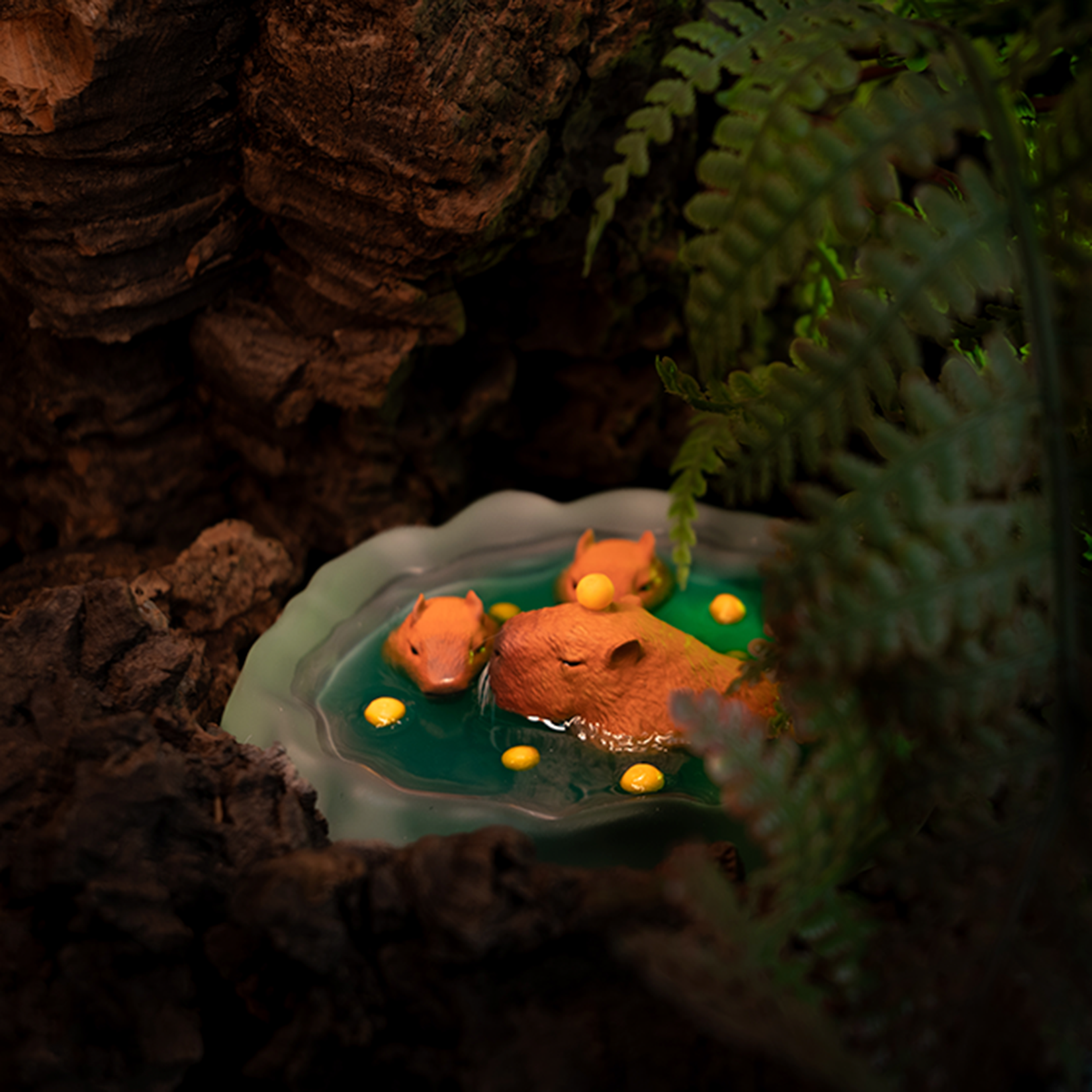 Bathing Capybara Figure Animal Figure