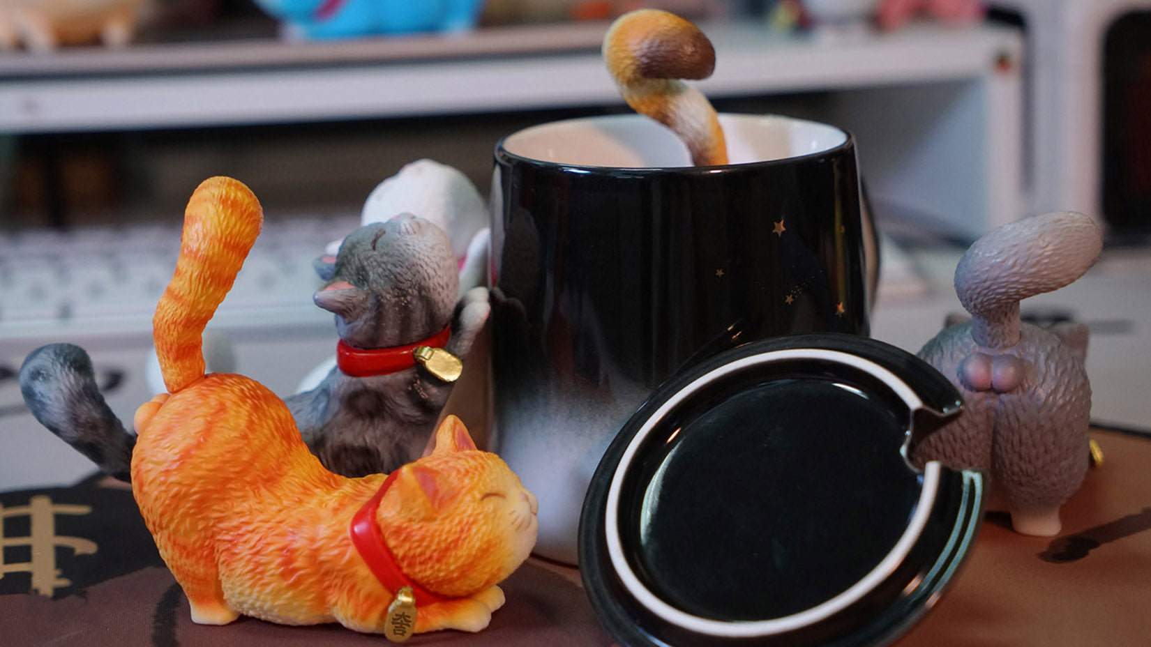 Flop-over Cat Model Resin Animal Figure