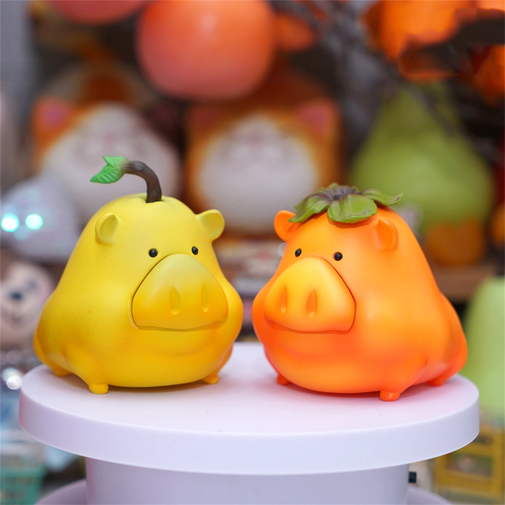 Propitious Pig Fruit Sculpture Resin Model