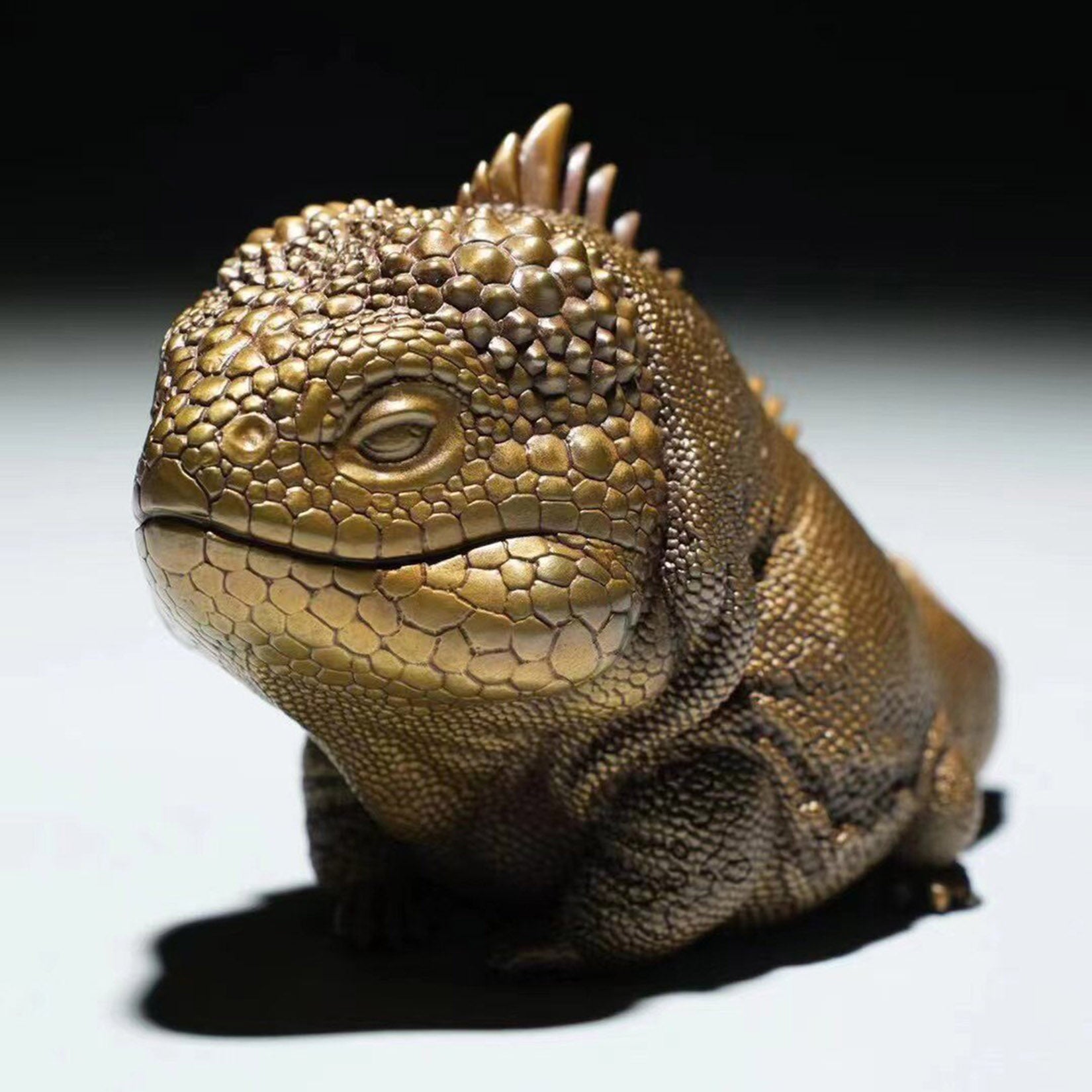 BOWUZHI Studio Bronze Conolophus Subcristatus Model