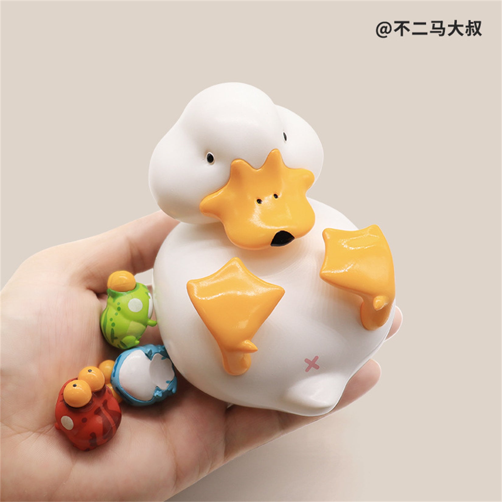 PVC Animal Sculptures Duck and Three Frogs Model Decor