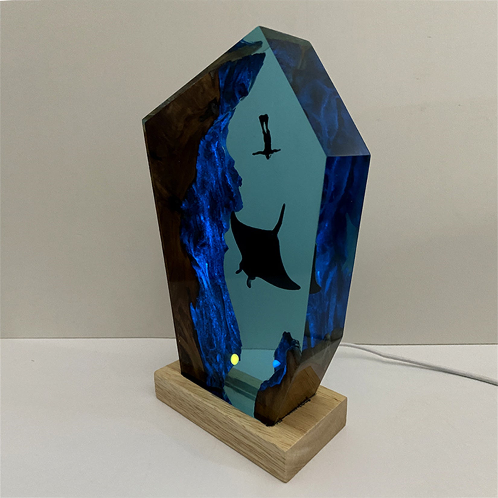 Water Jellyfish Devil Ray Ocean Art Ornament Mini Nightlight