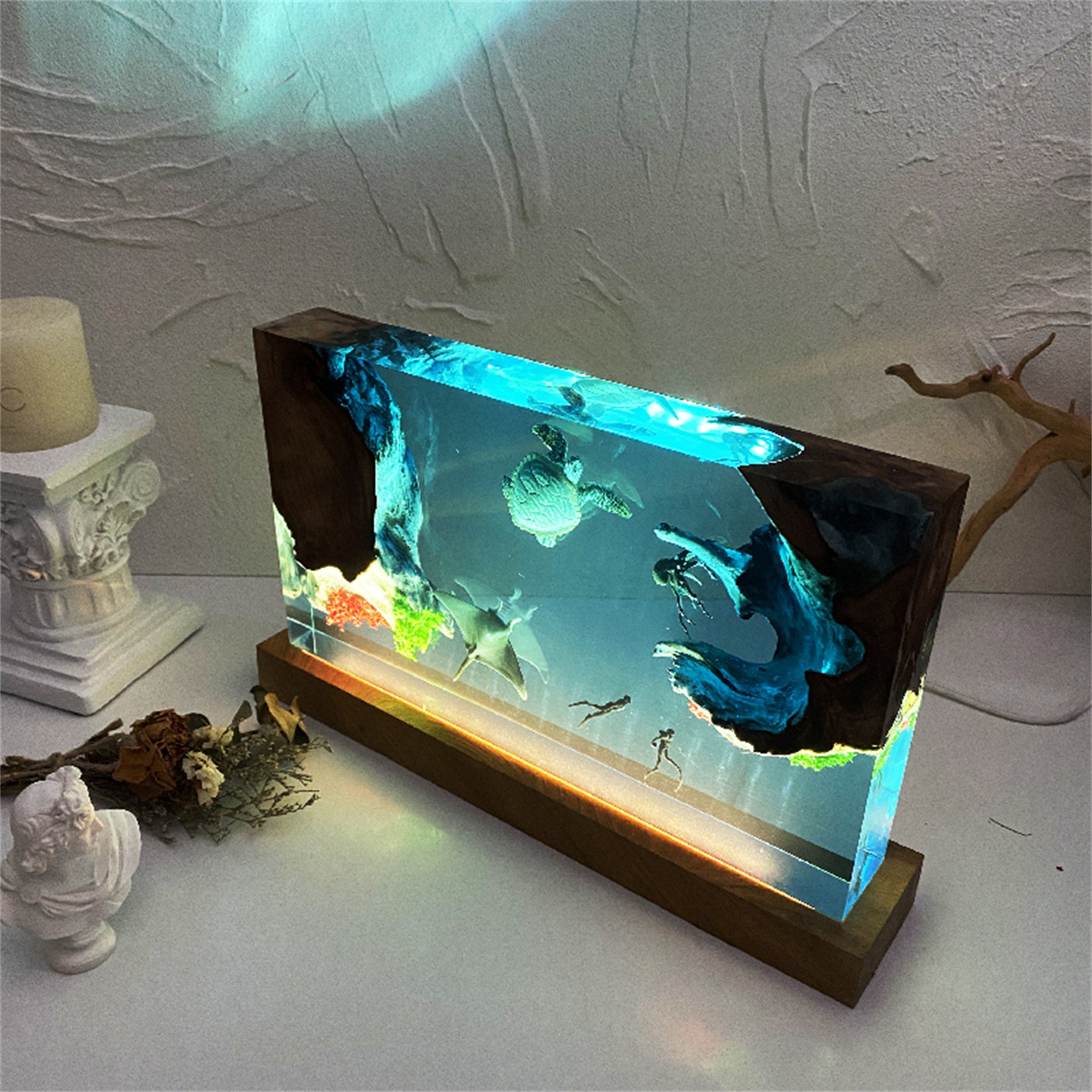 Resin Turtle Landscape Mini Nightlight Animals Figure