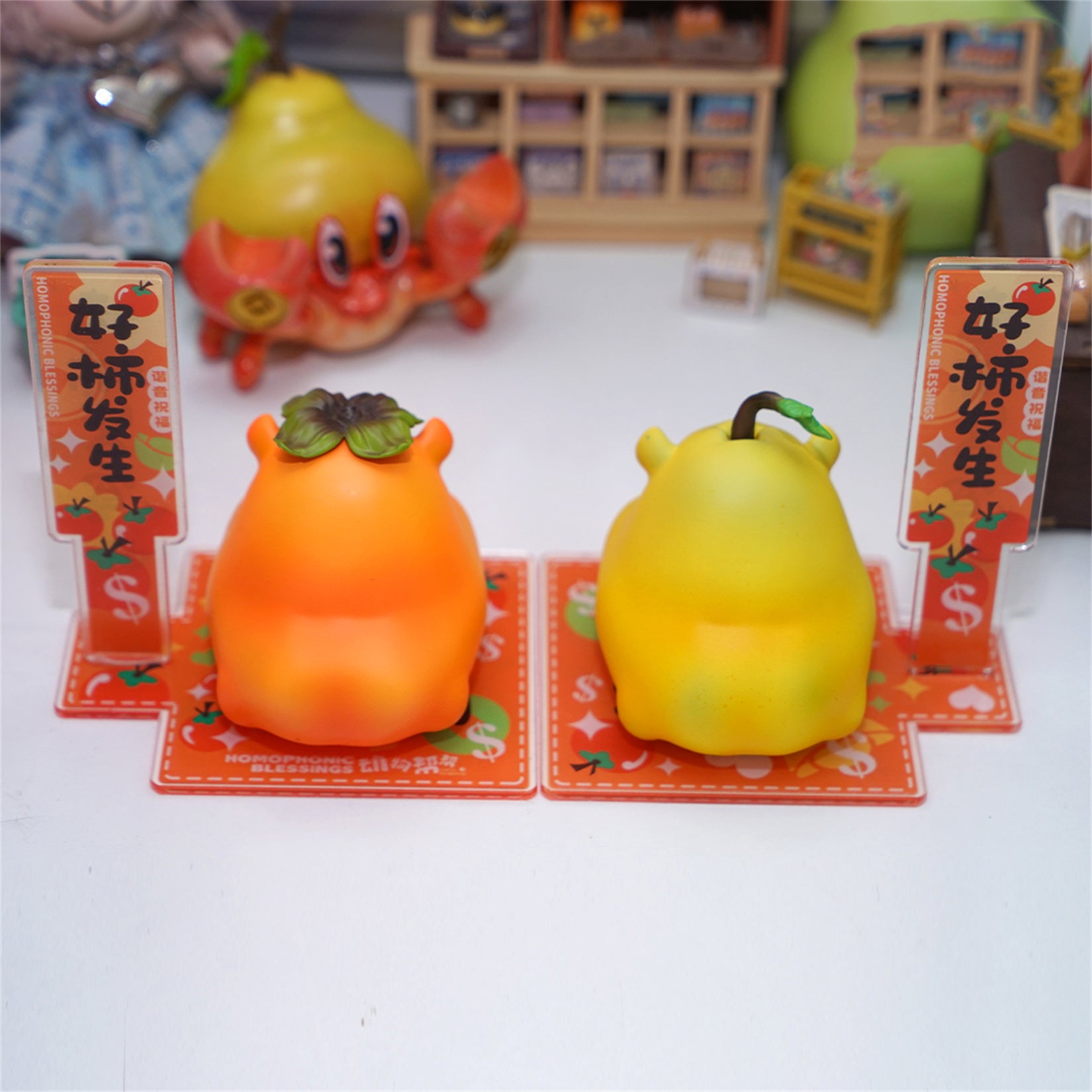 Propitious Pig Fruit Sculpture Resin Model