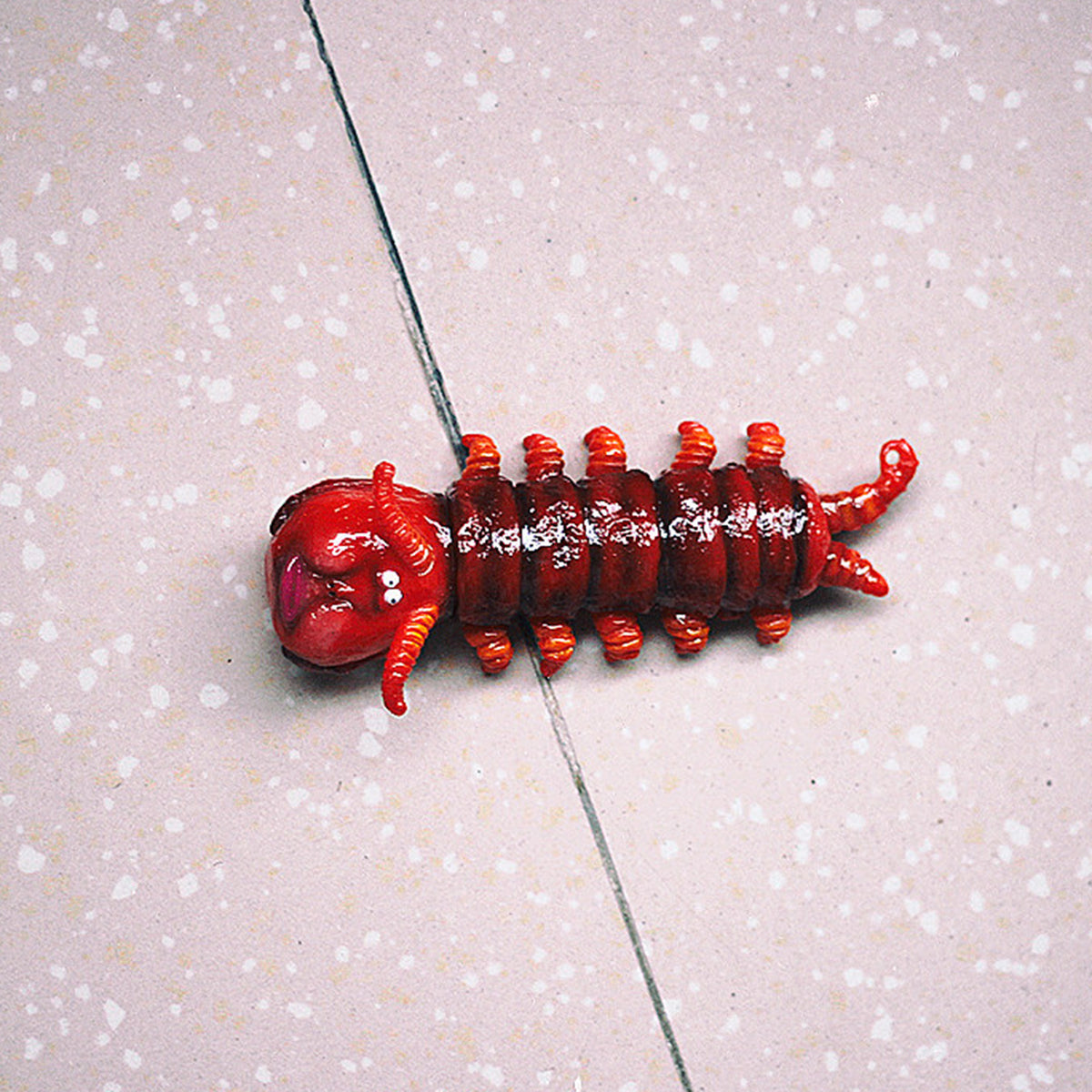 Red Centipede Articulated Head Insect Desktop Ornament