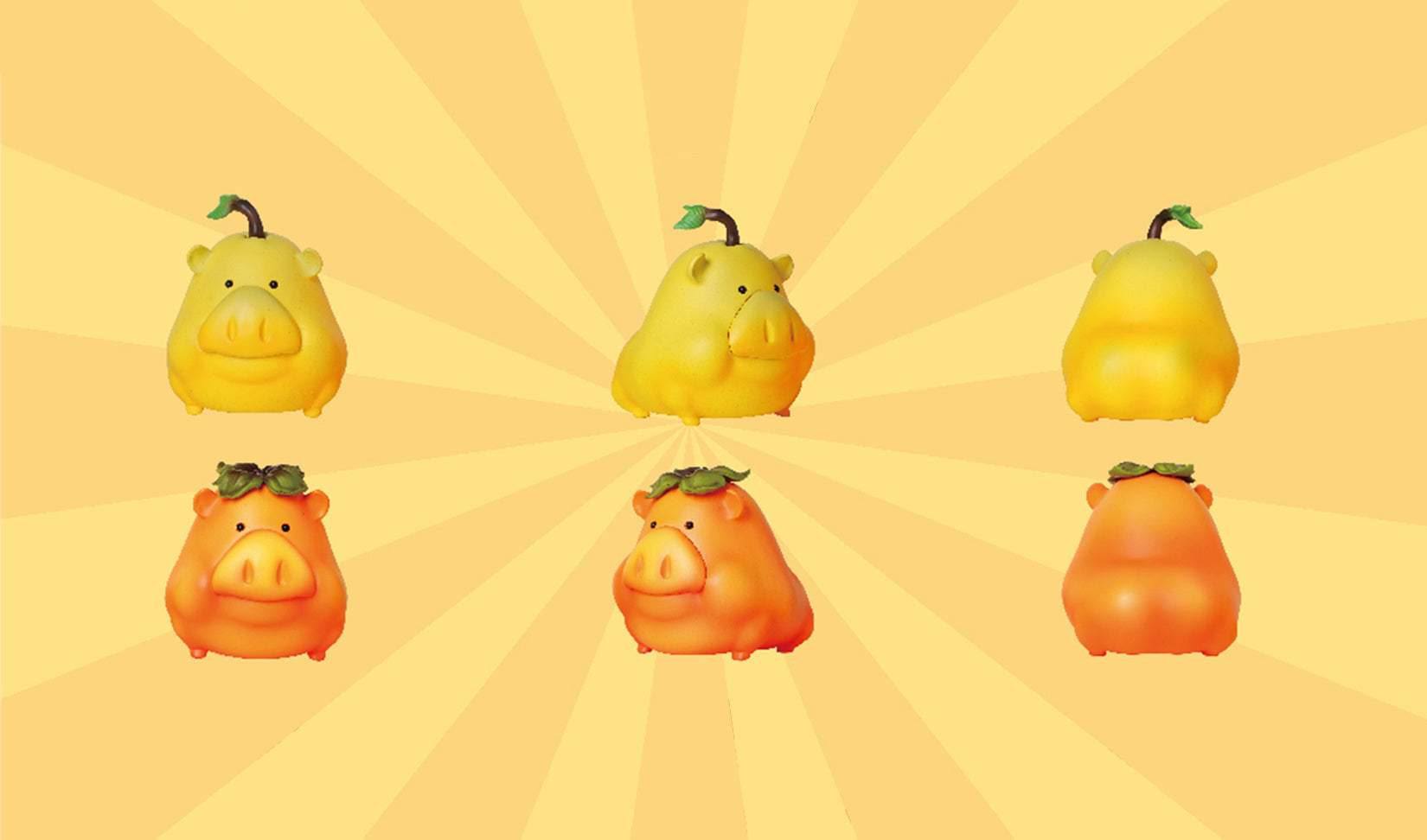 Propitious Pig Fruit Sculpture Resin Model