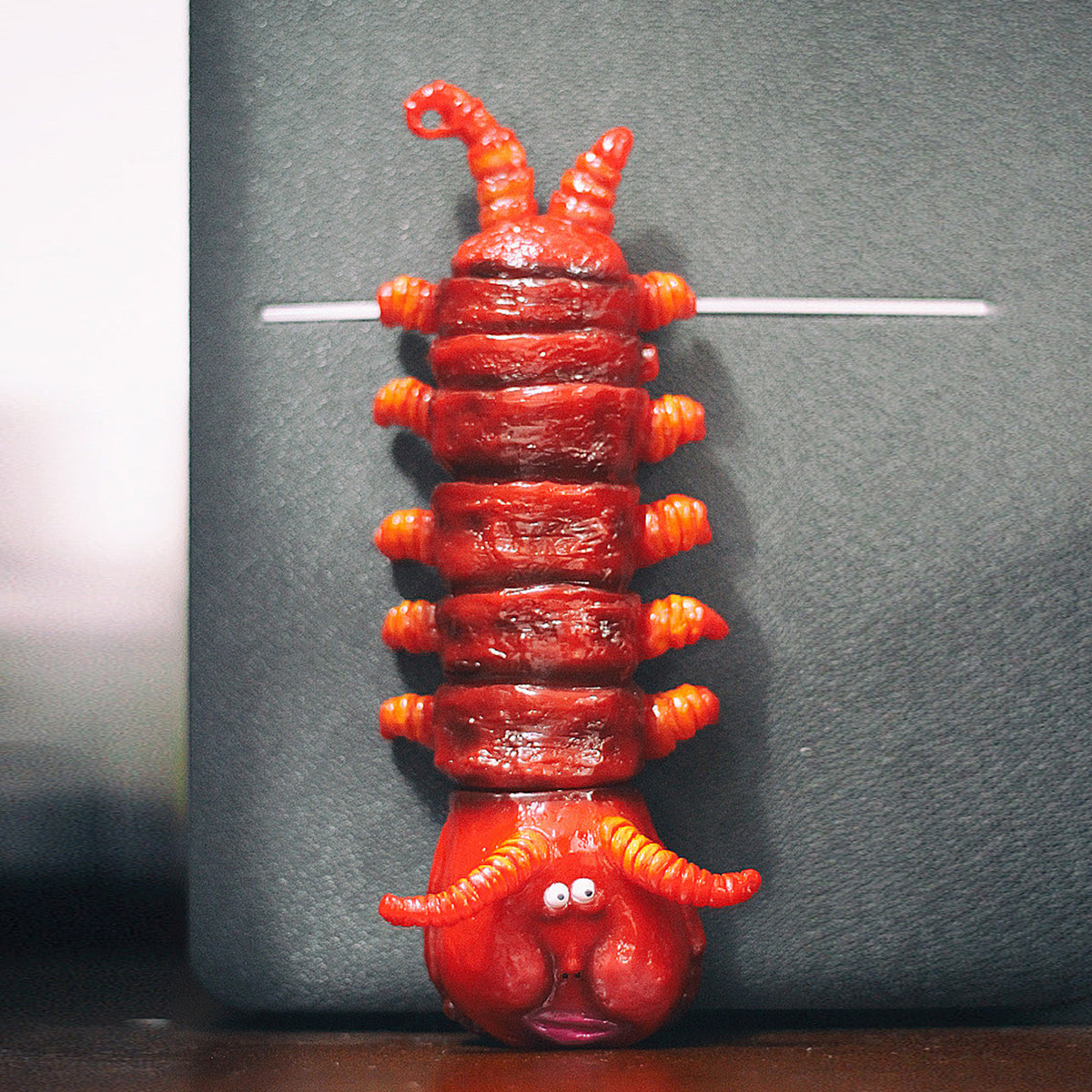 Red Centipede Articulated Head Insect Desktop Ornament