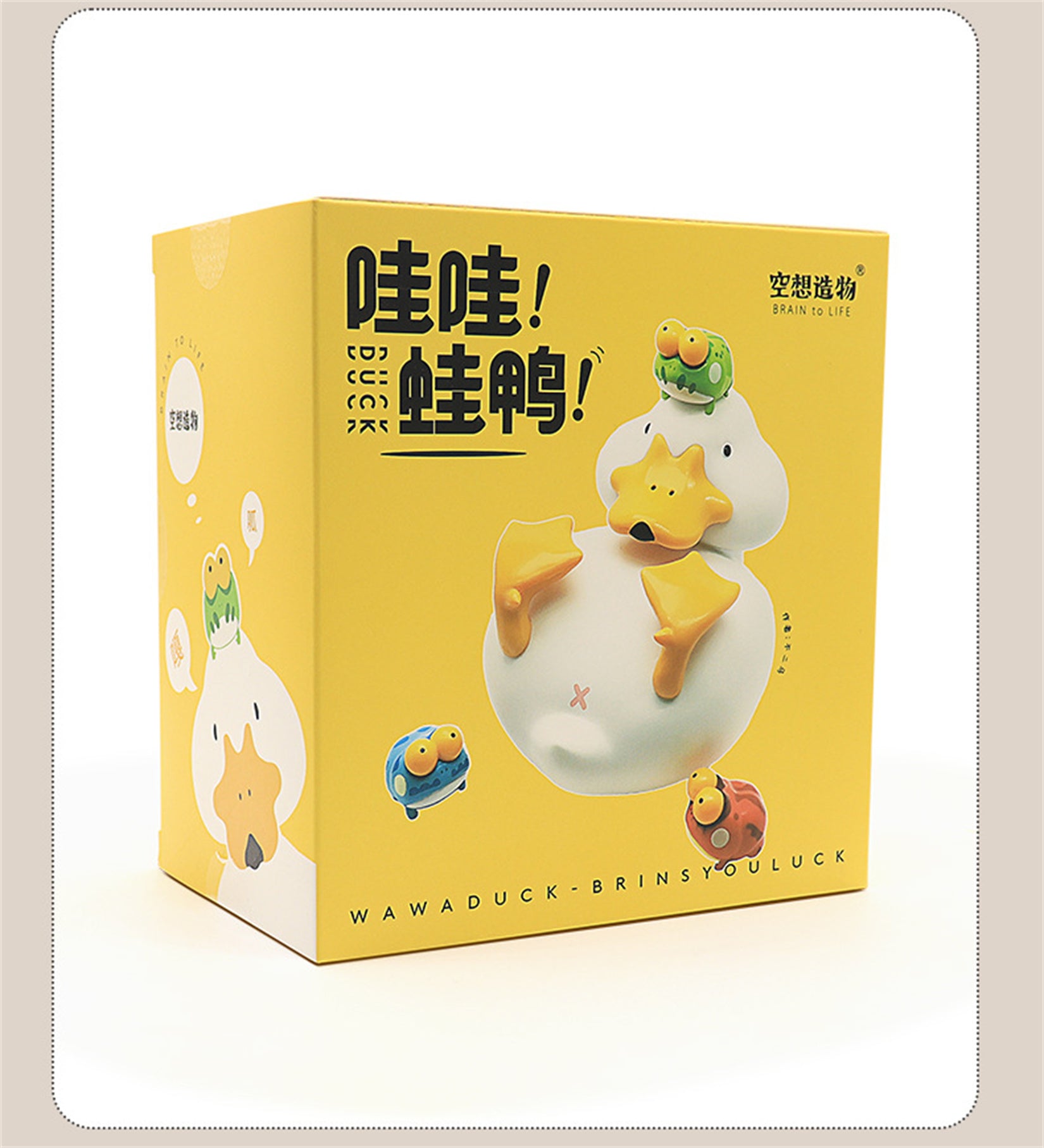 PVC Animal Sculptures Duck and Three Frogs Model Decor