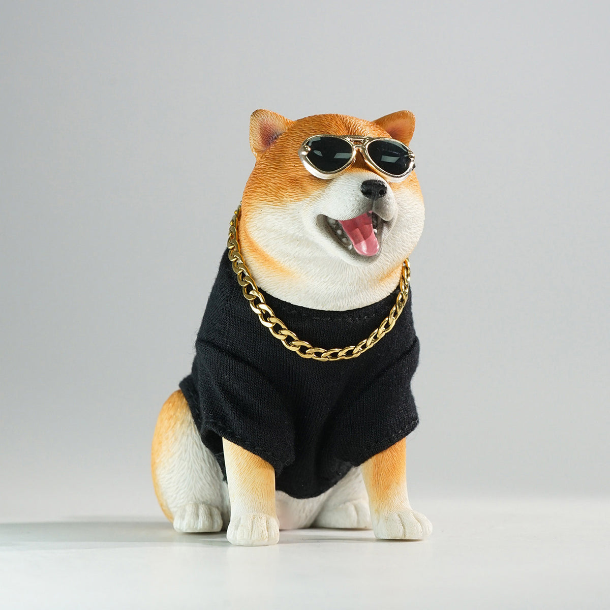 Shiba Inu Statue Animal Model Pet Figurine Decor
