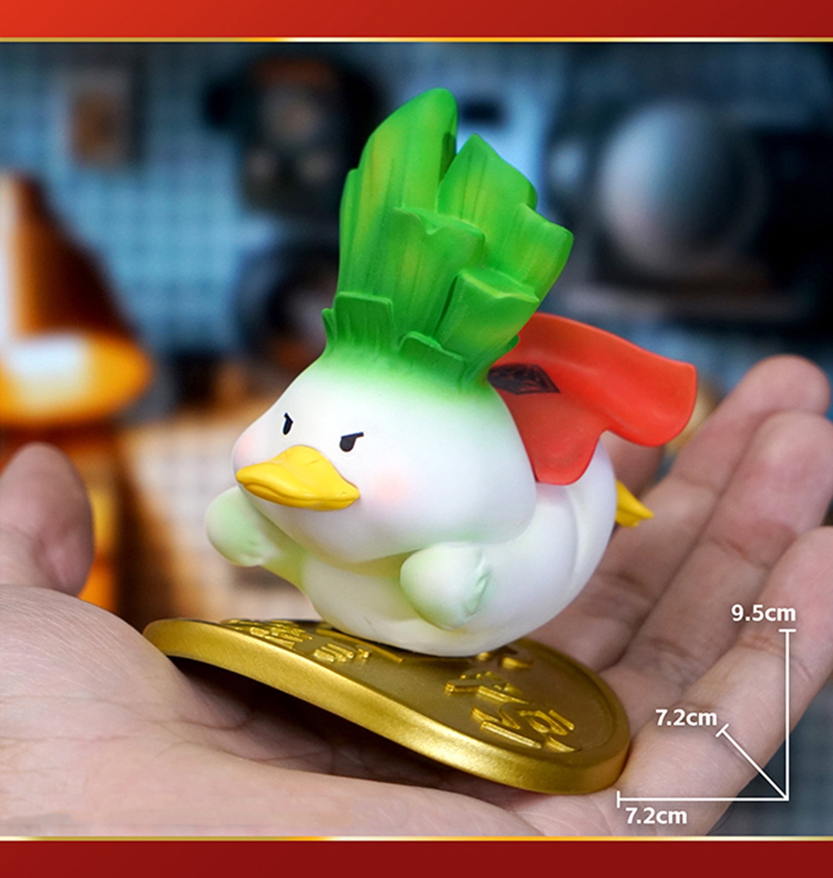 Figurine de canard porte-bonheur en résine 