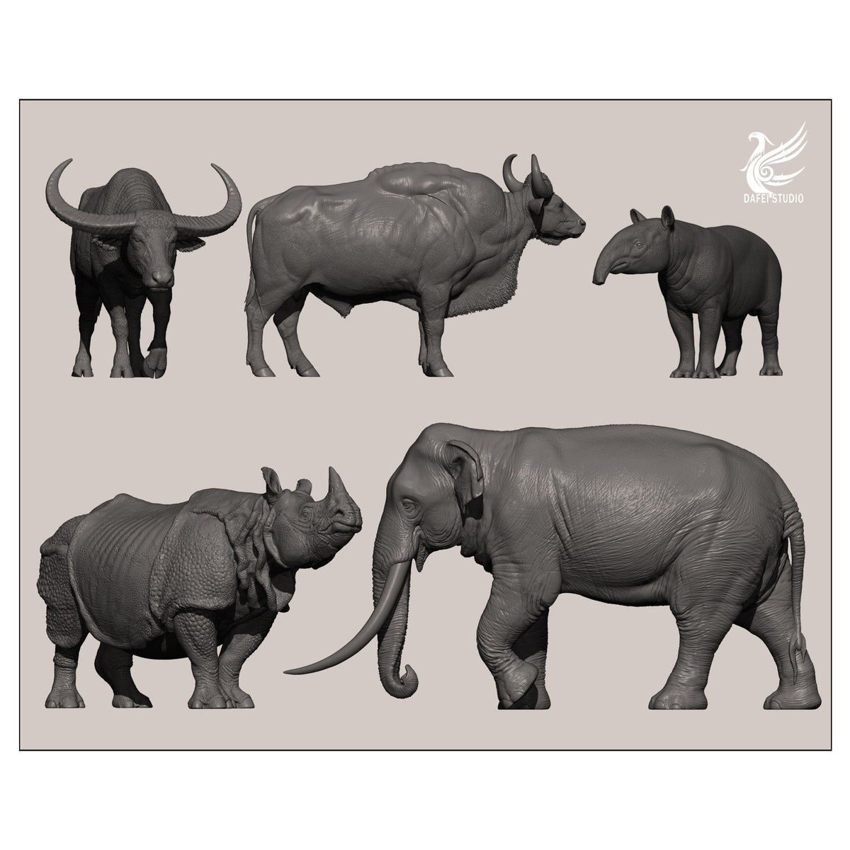 DAFEI Hippopotamus amphibius Modell 