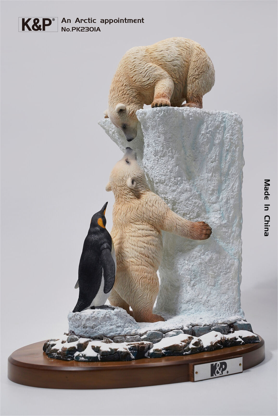 K&P An Arctic Appointment Polar Bear Penguins Scene Statue