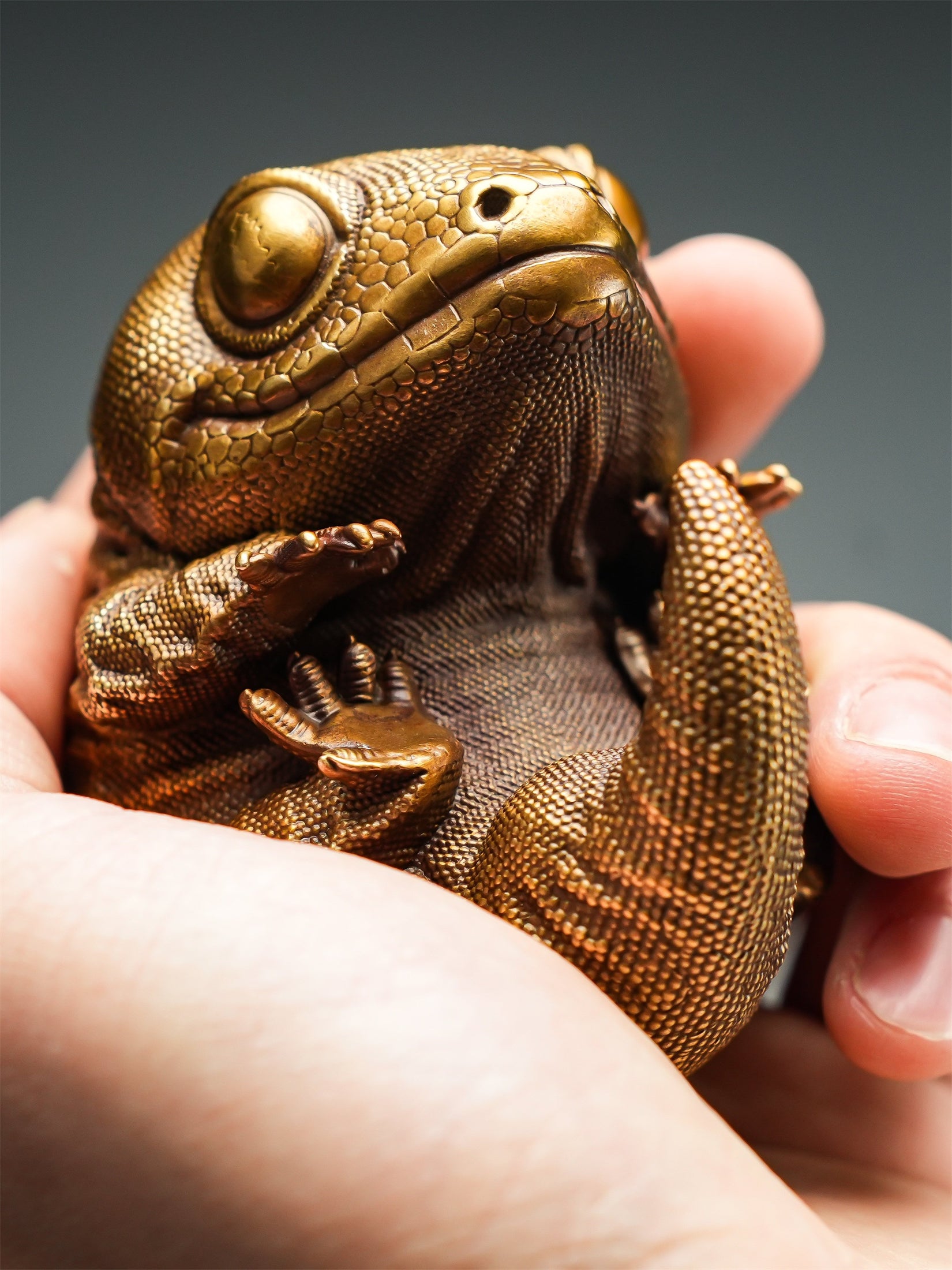 BOWUZHI Studio Bronze Gecko Figurines