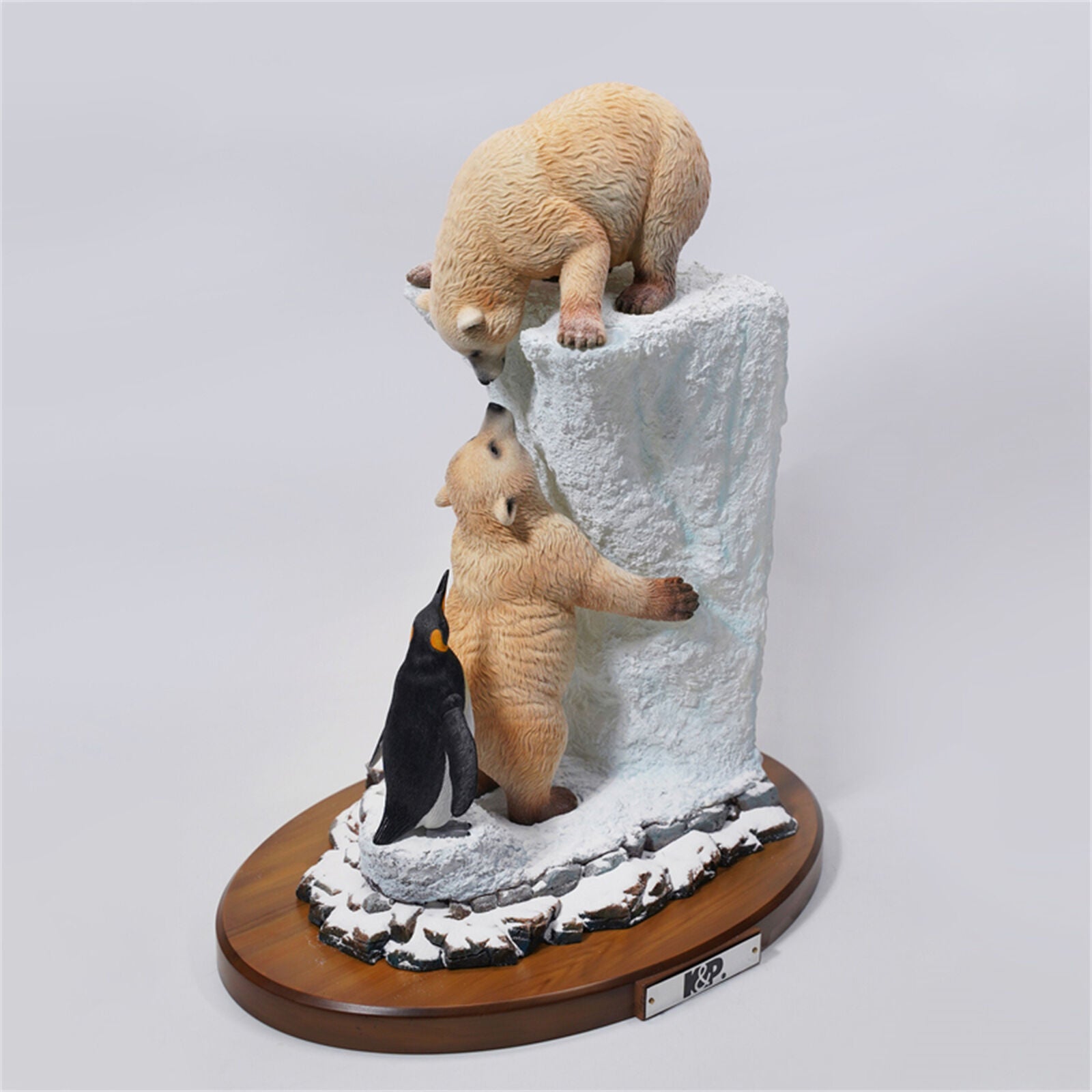 K&P An Arctic Appointment Polar Bear Penguins Scene Statue