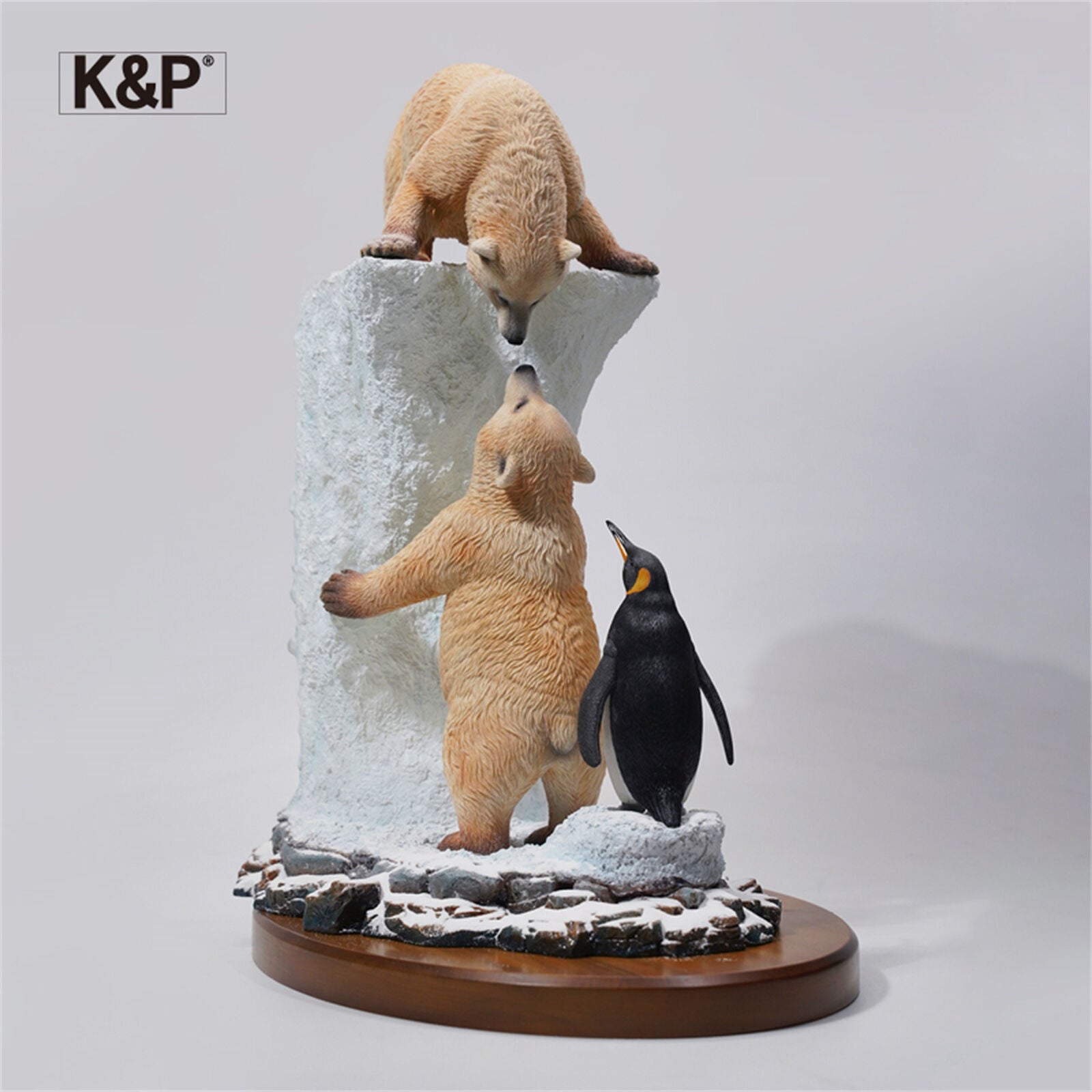 K&P An Arctic Appointment Polar Bear Penguins Scene Statue