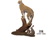WANSHOU Hunting Leopard Scene Statue