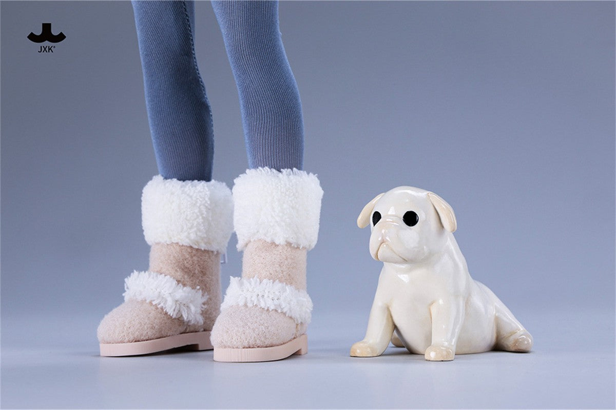 JXK 1/6 Scale Ghost Frenchie French Bulldog Figure