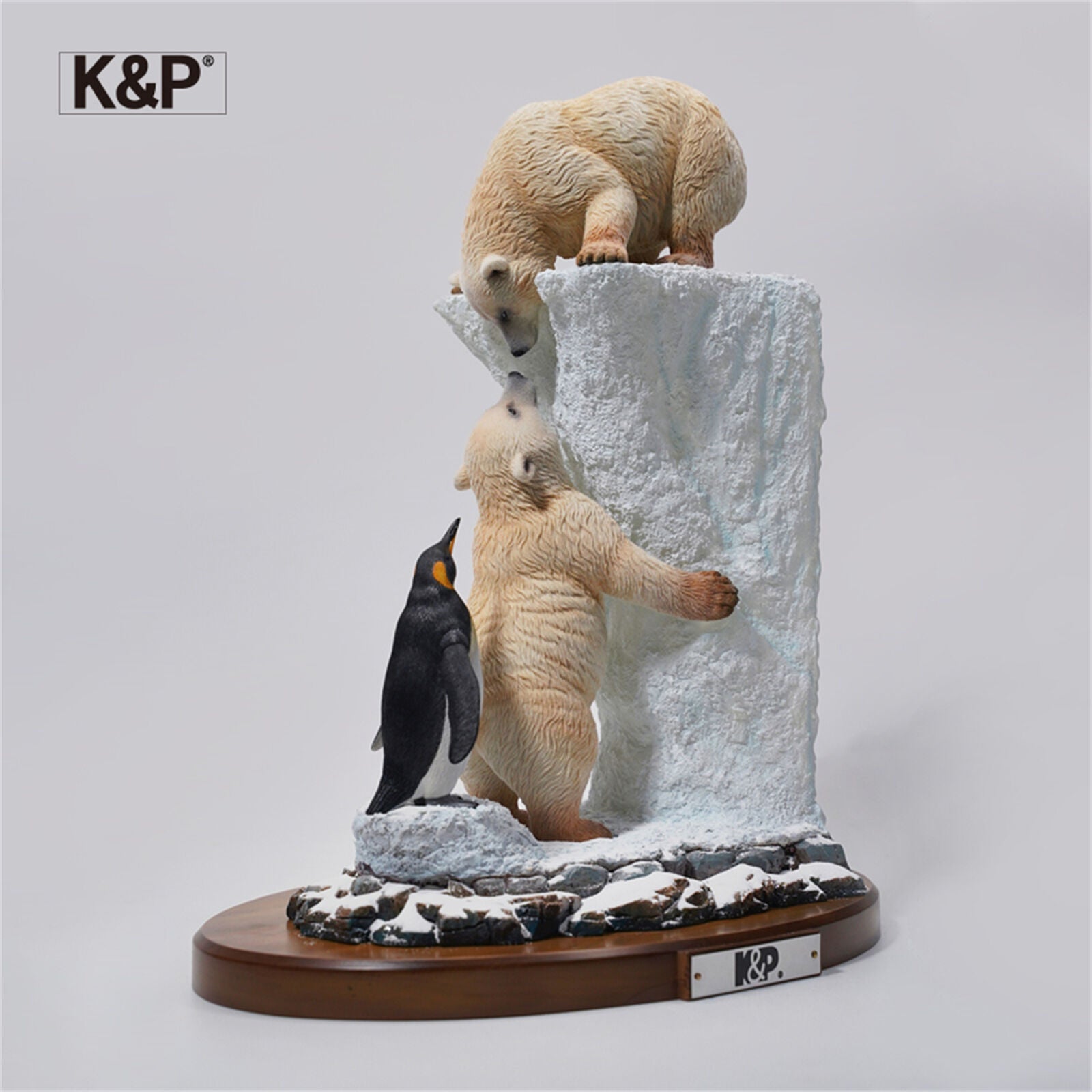 K&P An Arctic Appointment Polar Bear Penguins Scene Statue