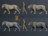 Free Exploration Cave Lion Model