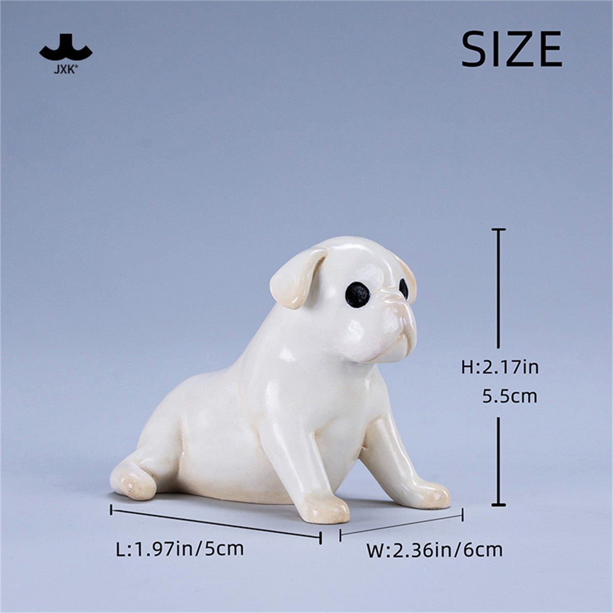 JXK 1/6 Scale Ghost Frenchie French Bulldog Figure